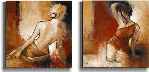 Seated Woman by Lanie Loreth - Premium 2-Piece Gallery Wrapped Canvas Giclee Art Set (Ready to Hang) - Perfect for Living Room, Bedroom & Office Wall Decor