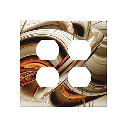 Abstract Orange Double Duplex Outlet Cover