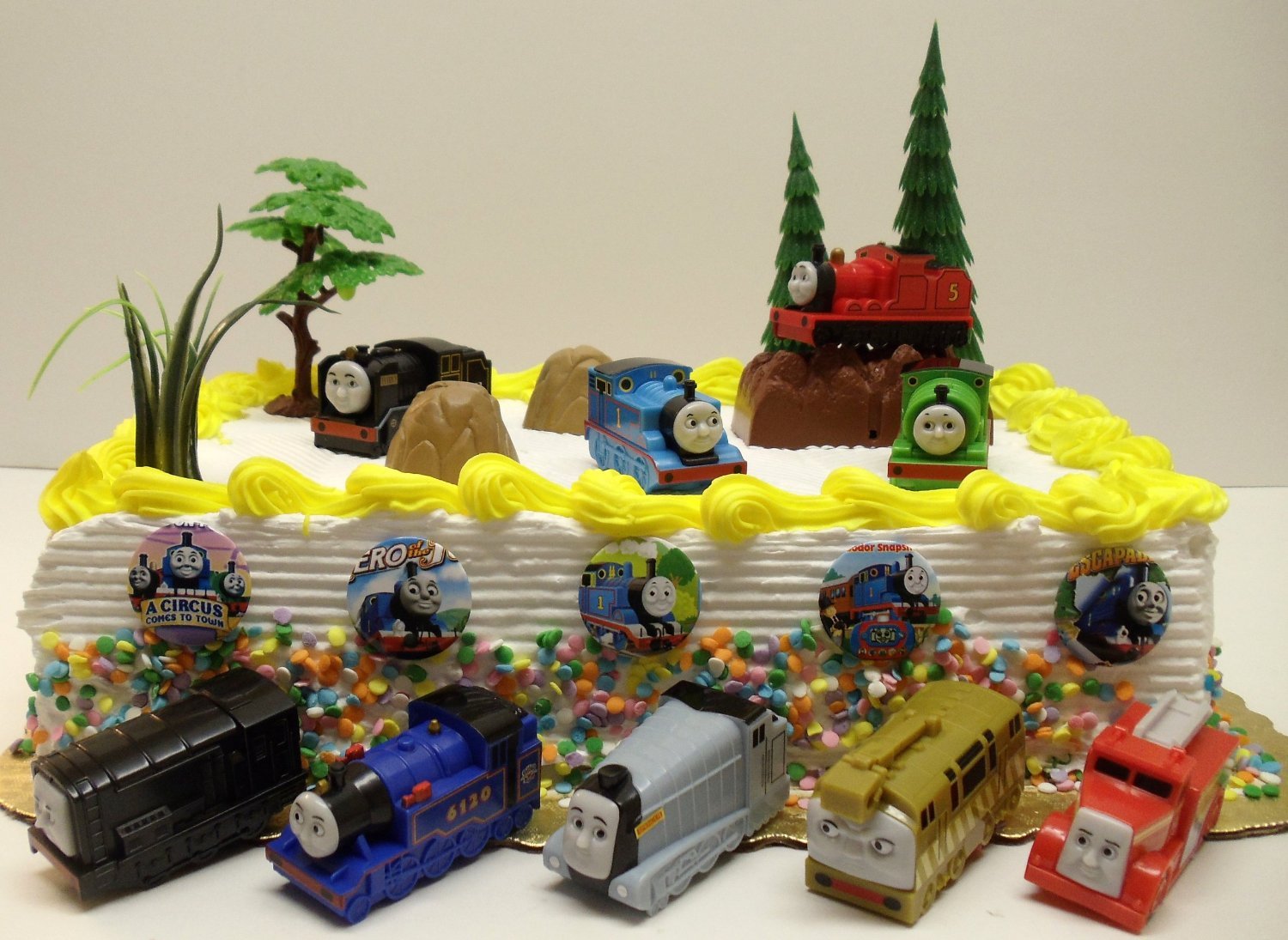 Thomas the Train Birthday Cake Topper Set - Unique Design for Kids' Birthday Party Decorations | Perfect for Train-Themed Cakes and Party Supplies