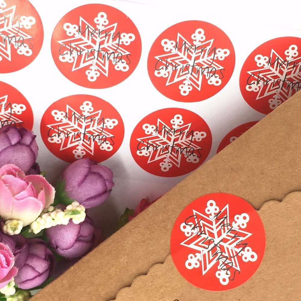 5000pcs 3.5cm Round White Snowflake Christmas Stickers - Holiday Gift Labels for Boxes, Bags & Wrapping Paper | Perfect for Christmas Decorations, DIY Crafts & Party Favors
