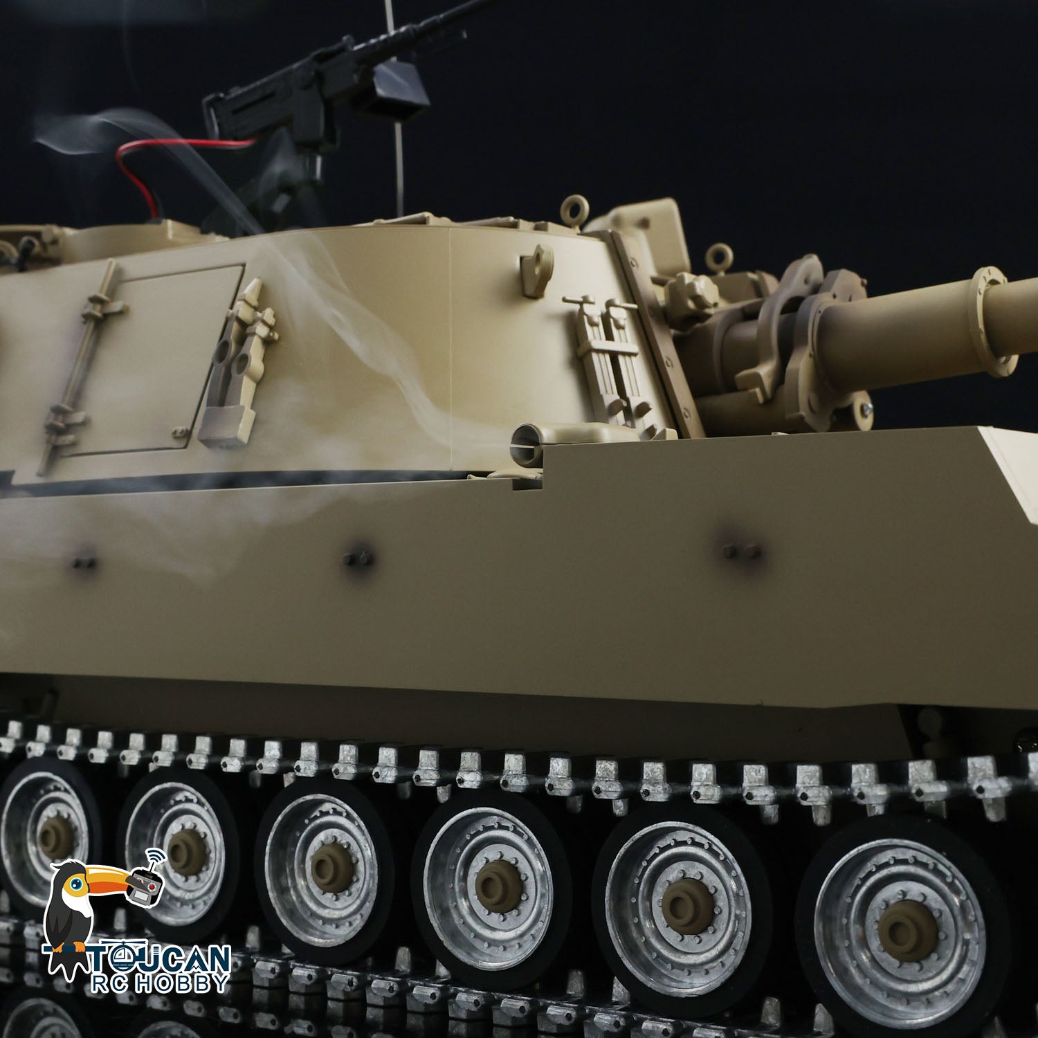 1/16 Scale M109A2 RC Military Tank - Metal Wheels, BB Shooting & Barrel Recoil - Remote Control Self-Propelled Howitzer for Hobbyists & Collectors - Perfect for Outdoor Battles & Military Display