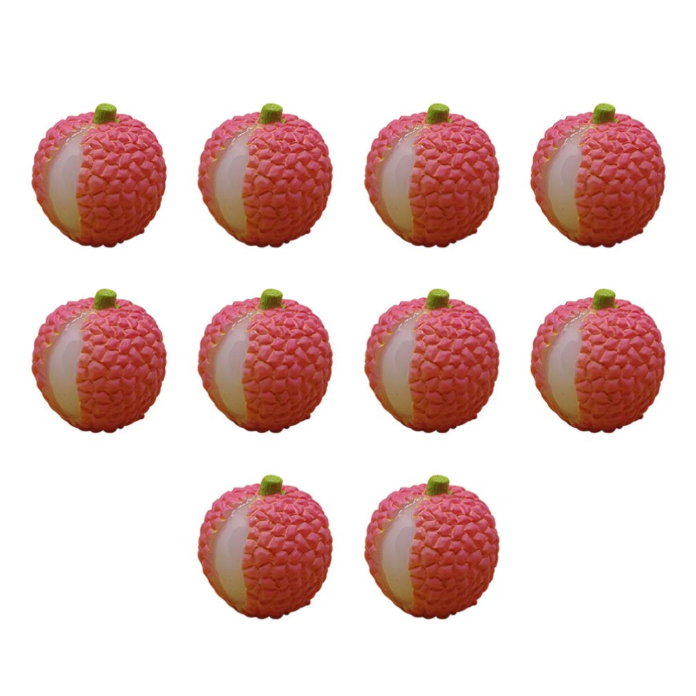 YARNOW 10pcs Artificial Lychee Fruit - Realistic Fake Fruit Decor for Home, Kitchen, Party & Cabinet - Lifelike Simulation Food for Table Centerpieces, Wedding Decorations & DIY Crafts