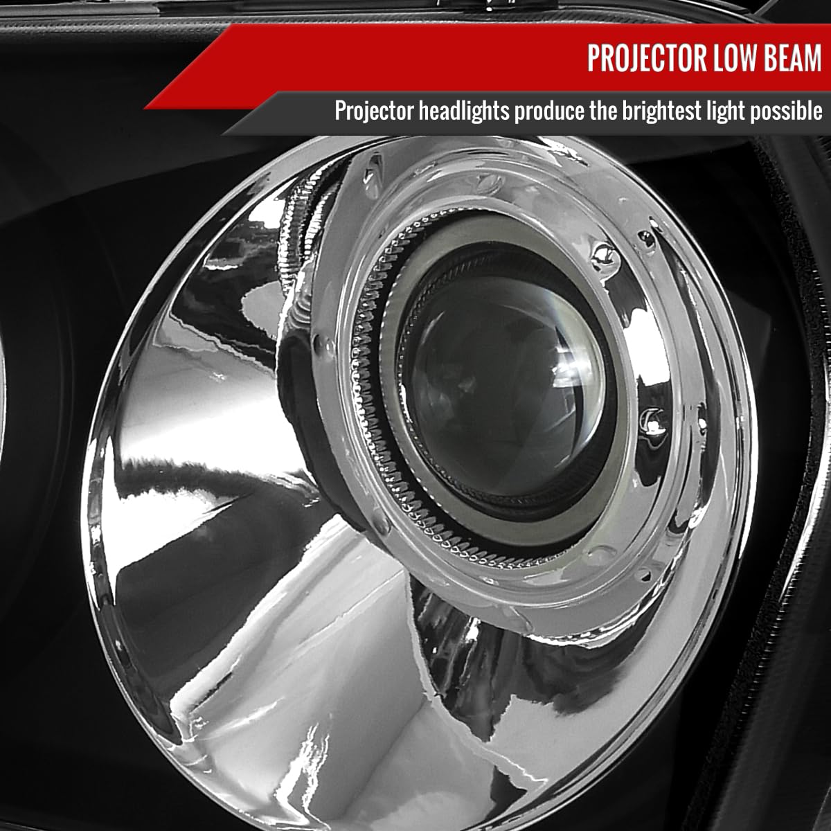2005-2010 Car Black Projector Headlights - Left & Right Pair for Improved Night Driving & Style Upgrade | Perfect for Sedans, SUVs & Trucks