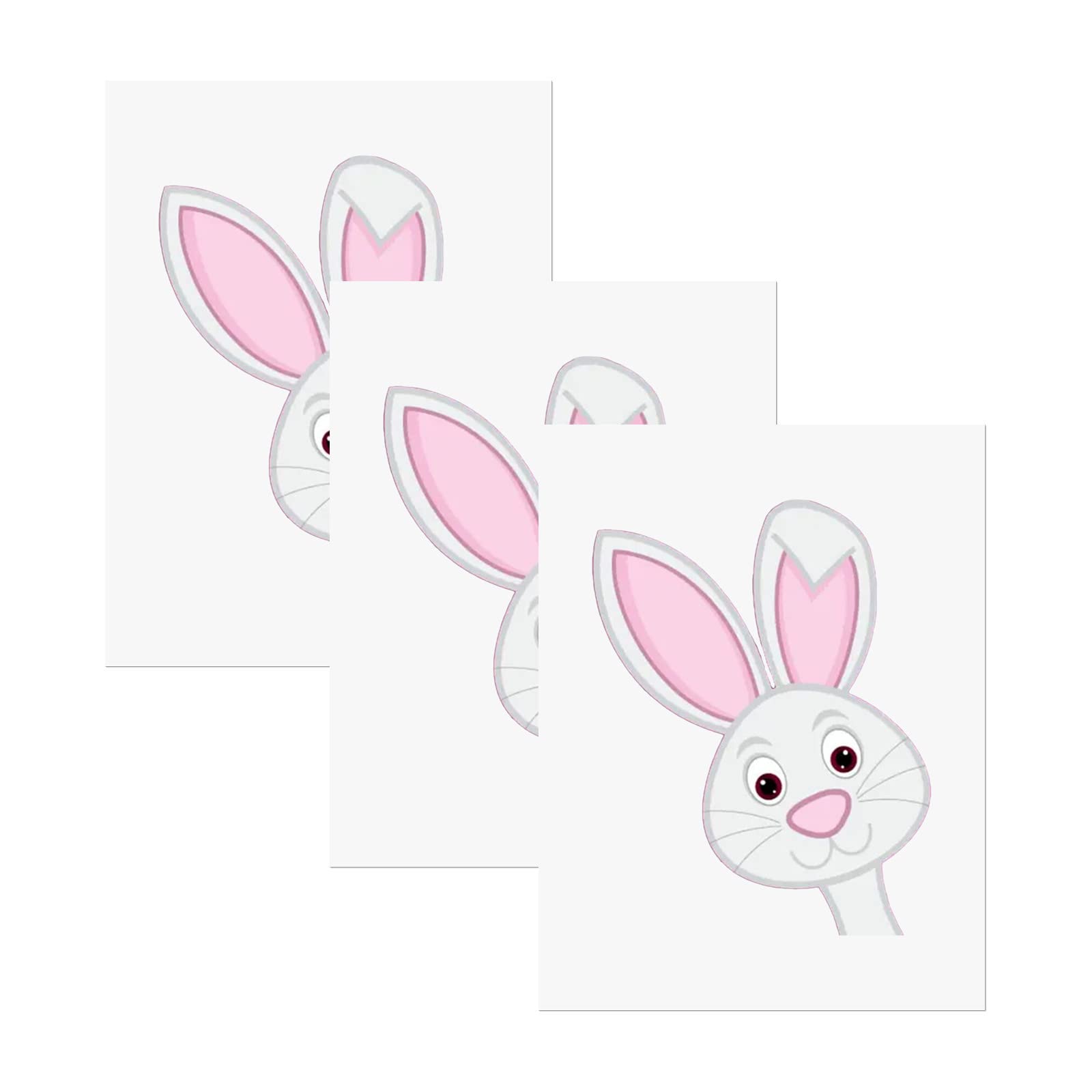 BRADEM Easter Rabbit Stickers - 6 Sheets for Glass Windows, Cars, Home Decor - Cute Bunny Stickers for Valentine's Day, Spring & Party Decorations (Set C, One Size)