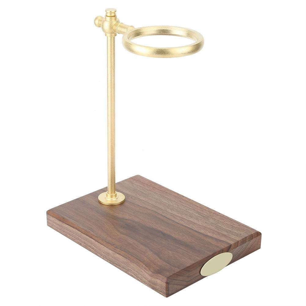 Wooden & Brass Coffee Filter Holder - Drip Filter Cup Stand for Hand Brewing Accessories | Perfect for Pour Over Coffee, French Press, and Home Barista Setups