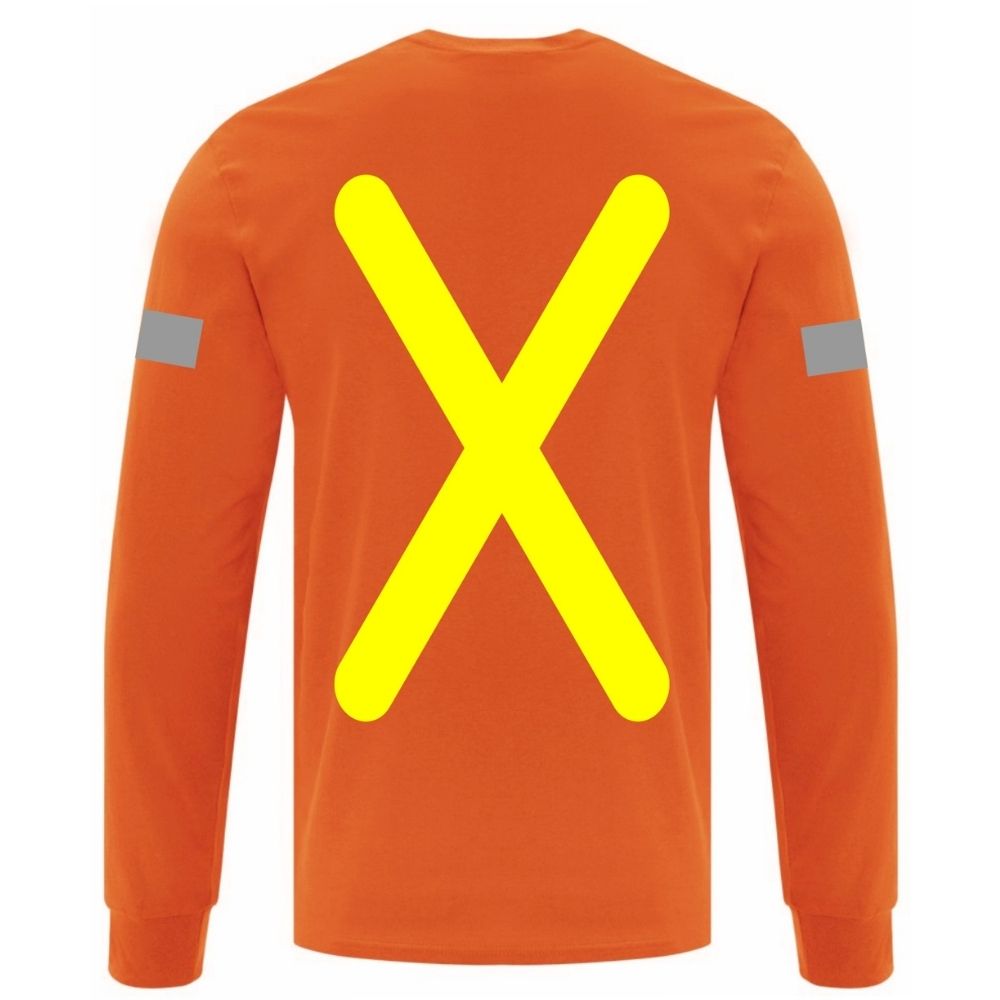 Gerber High Visibility Reflective Work T-Shirt for Men - Long Sleeve Safety Shirt (005X) - Ideal for Construction, Road Work & Nighttime Outdoor Activities