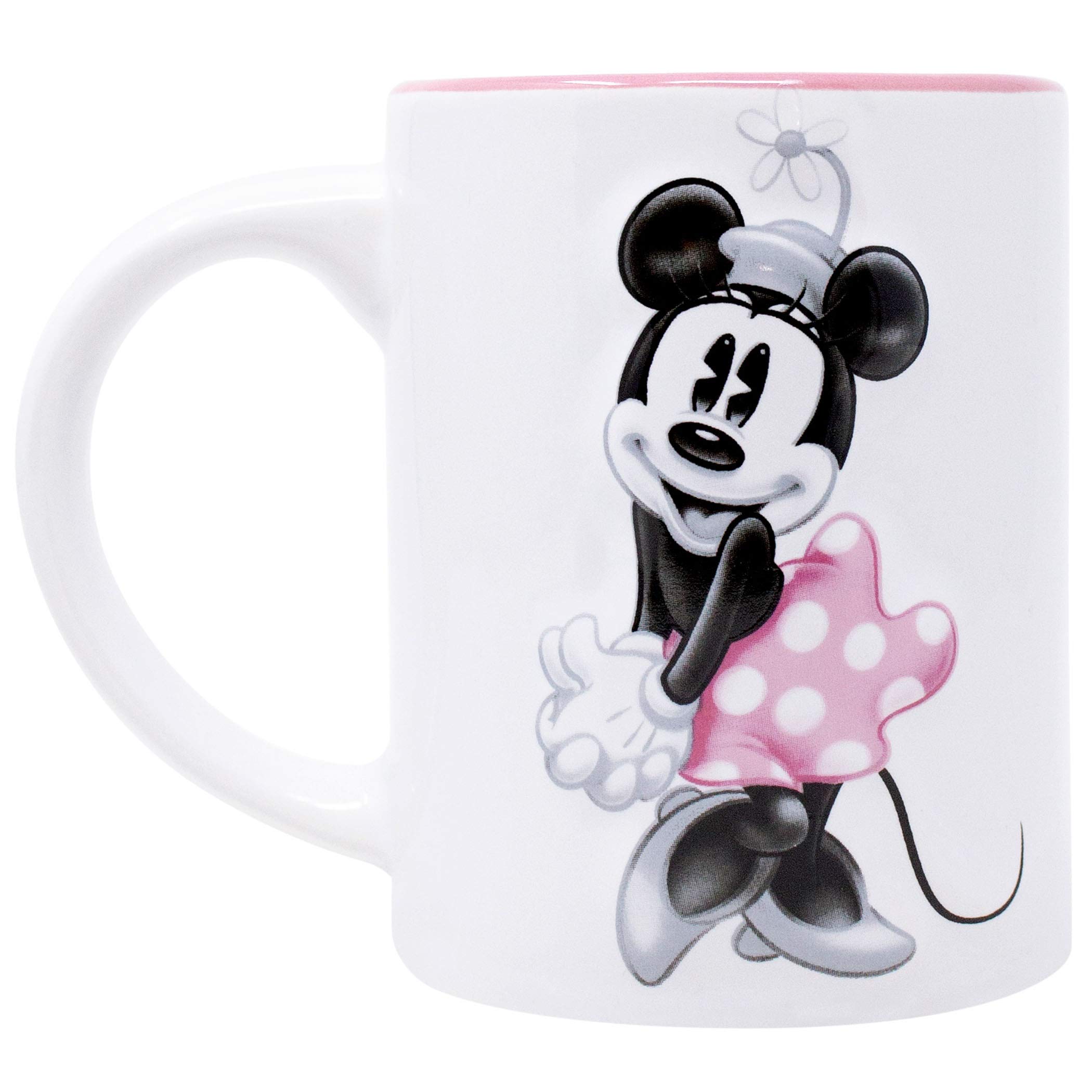 Disney Minnie Mouse 14oz Ceramic Coffee Mug - Cute Tonal Design for Tea, Hot Chocolate & Gifts - Perfect for Home, Office & Disney Fans