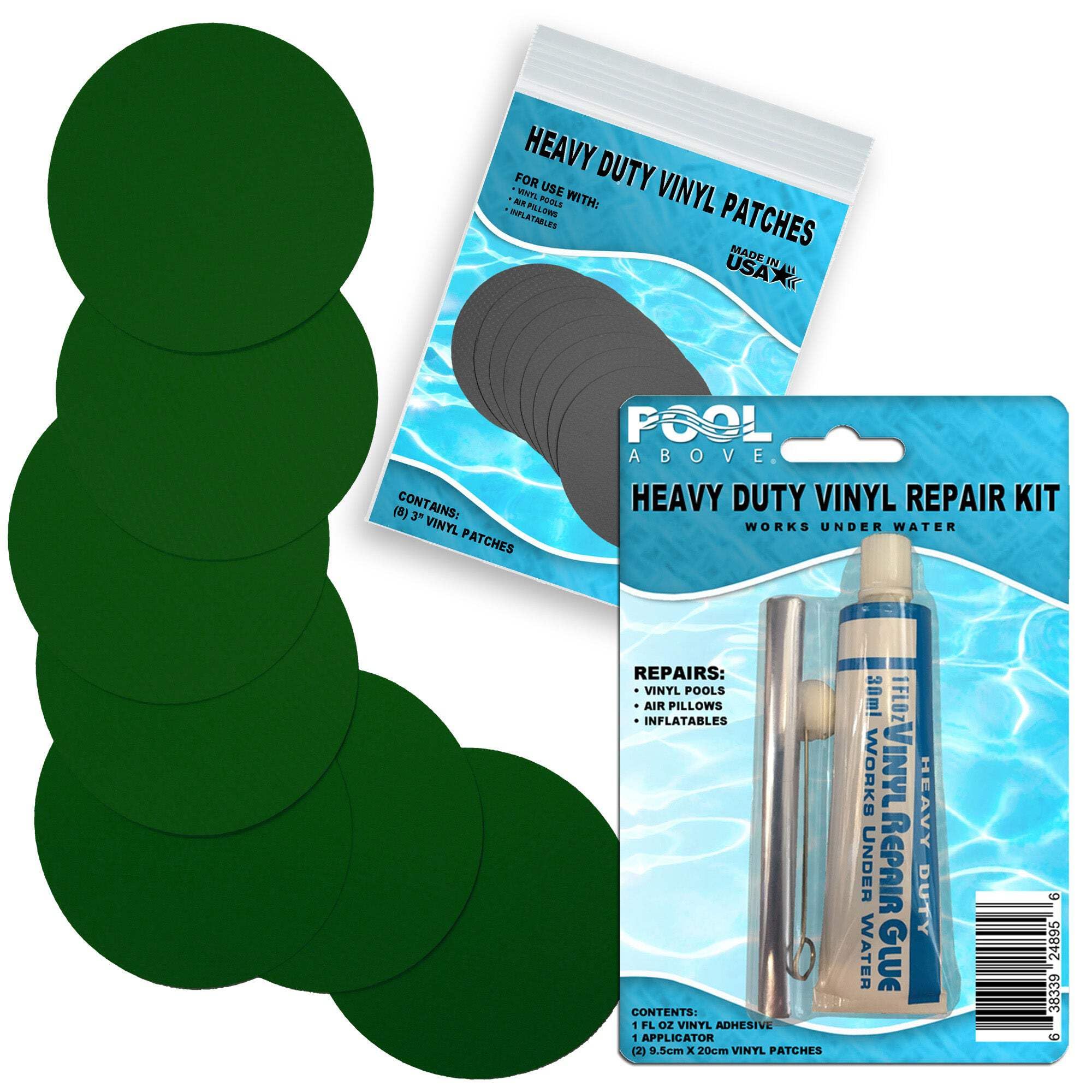 Heavy Duty Vinyl Repair Patch Kit - Waterproof Adhesive for Above Ground Pool Liners, Inflatables, Boats, Rafts, Kayaks & Air Mattresses | Quick Fix for Leaks & Tears | Perfect for Outdoor Adventures, Camping & Water Sports