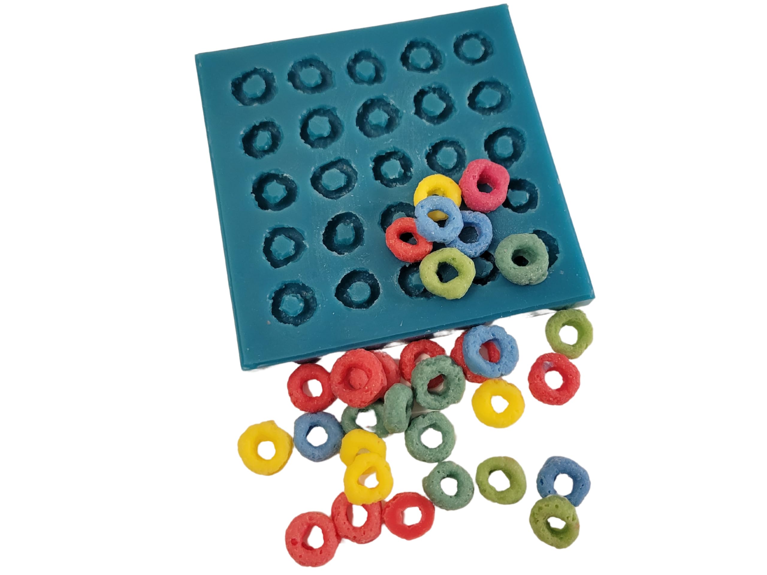 Fruit Rings Cereal Silicone Mold - 25 Cavity Baking Mold for Wax Melts, Resin Crafts, Soap Making - Perfect for DIY Candles, Cake Decorations & Bath Bombs