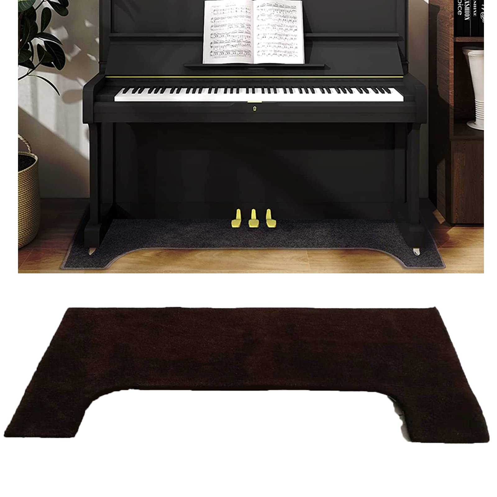 Premium 20mm Thick Upright Piano Soundproof Rug - Non-Slip Acoustic Mat for Noise Reduction (21.6