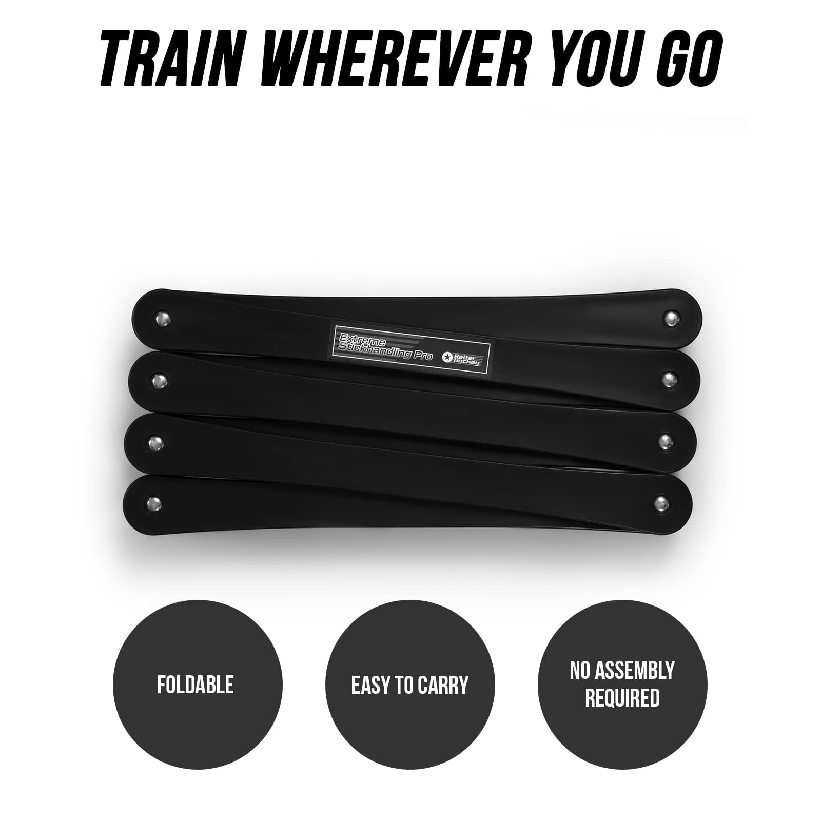 Better Hockey Extreme Stickhandling Trainer - Professional Quality Ice Hockey Training Aid for Stick Speed, Timing & Puck Control | On & Off Ice Practice | 67 x 2.5 Inches | Perfect for Home, Rink & Backyard Drills
