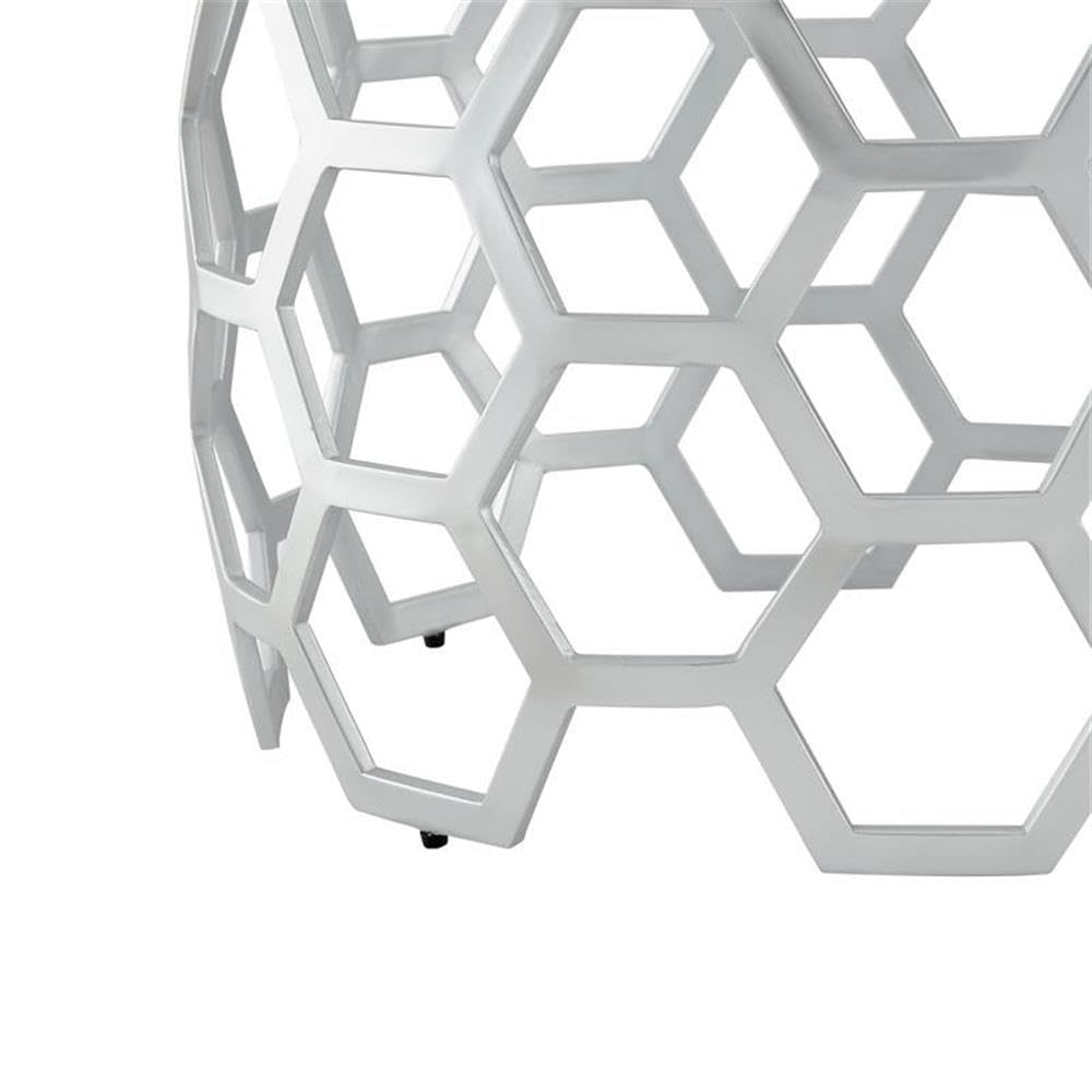 BOWERY HILL Modern Round Glass Top Coffee Table - Silver Finish | Perfect for Living Room, Lounge & Office Decor