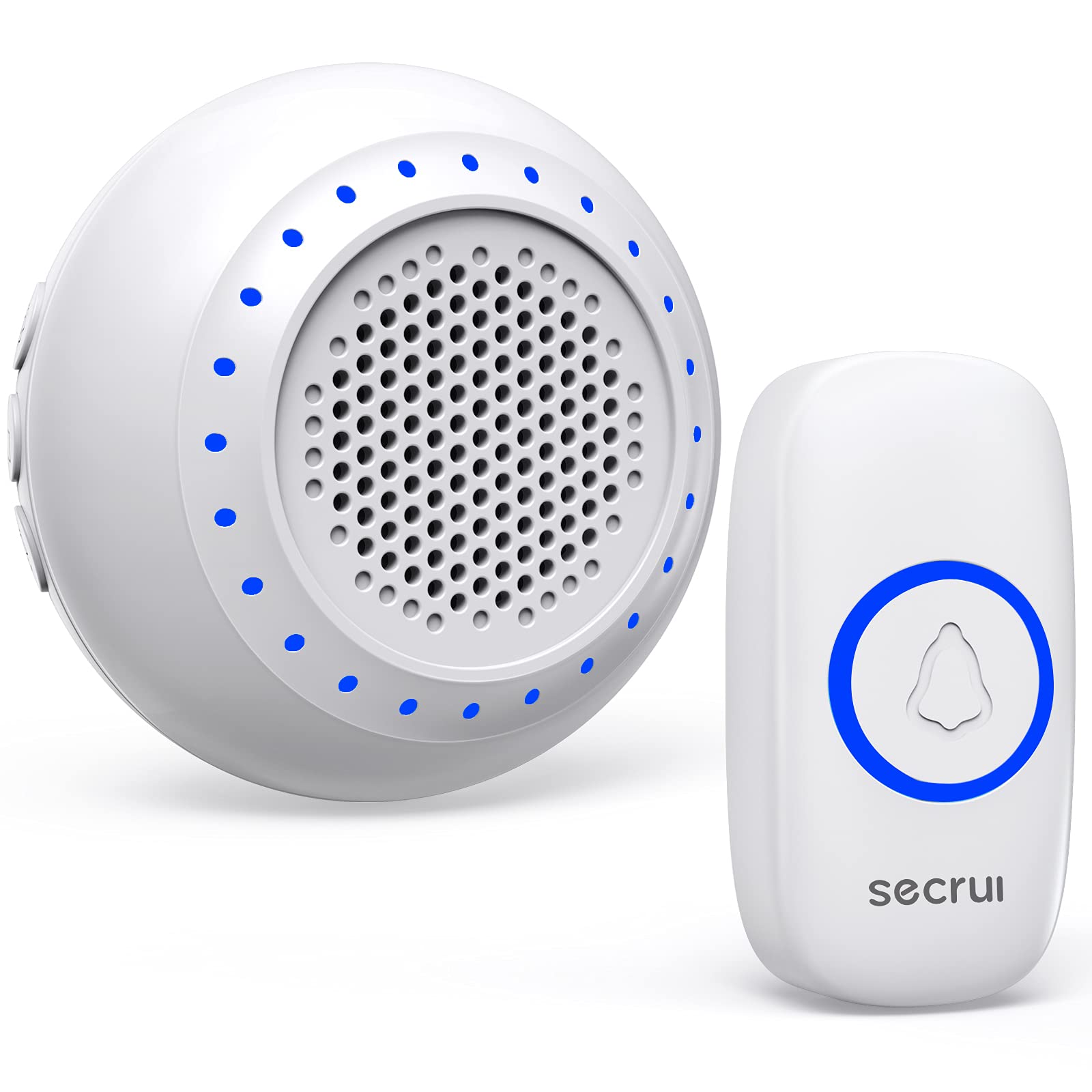 SECRUI Wireless Doorbell - 1000ft Range, 5 Volume Levels, Waterproof & Dustproof, 32 Chimes & LED Flash - Ideal for Home, Classroom, Office, Warehouse (Easy Installation, Loud Notification)