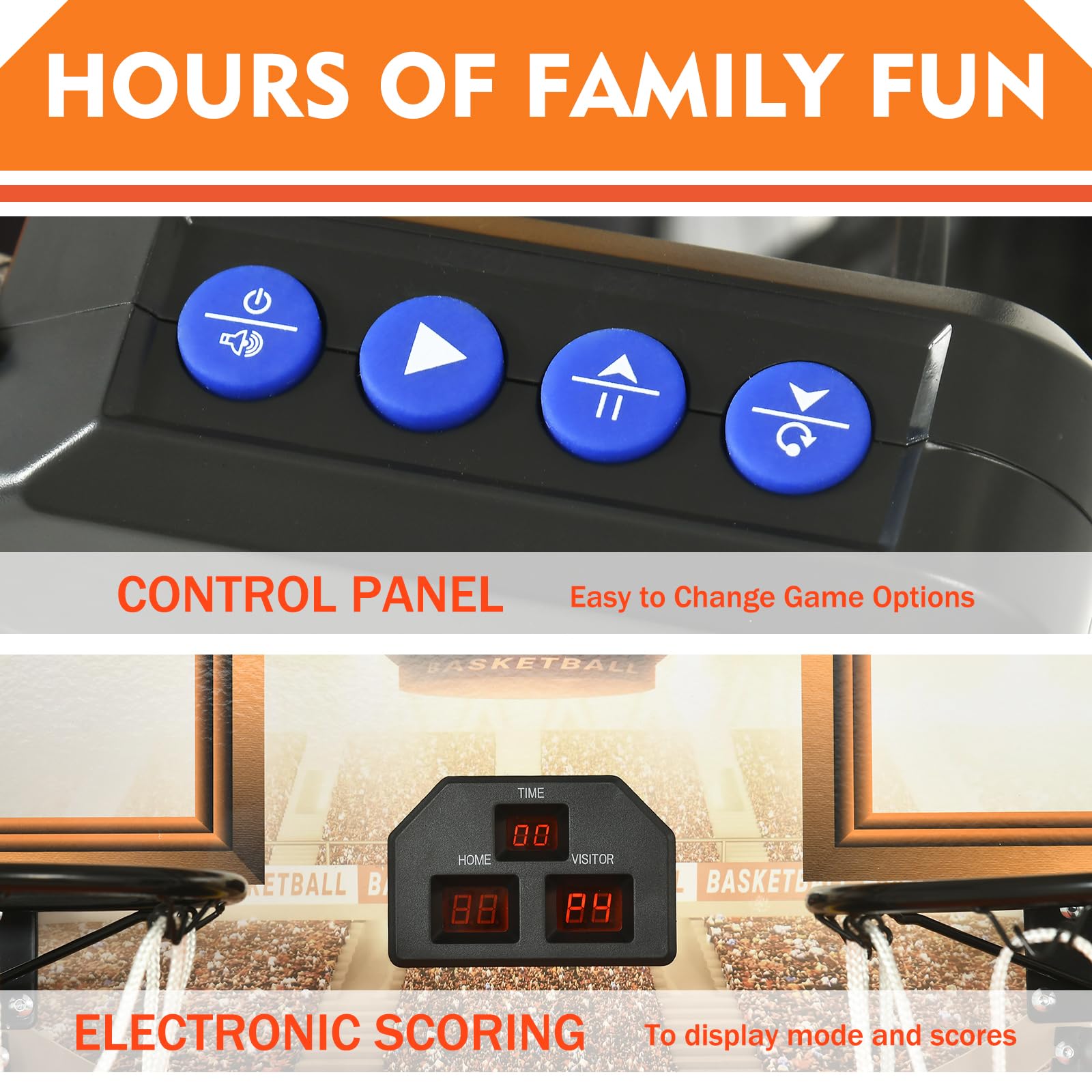 Premium Folding Basketball Arcade Game - 2 Player Electronic Hoop Challenge with LCD Scoreboard, 4 Balls & Air Pump - Foldable Indoor/Outdoor Basketball Shooting Game (Upgraded White) - Perfect for Family Game Nights, Parties & Kids' Entertainment