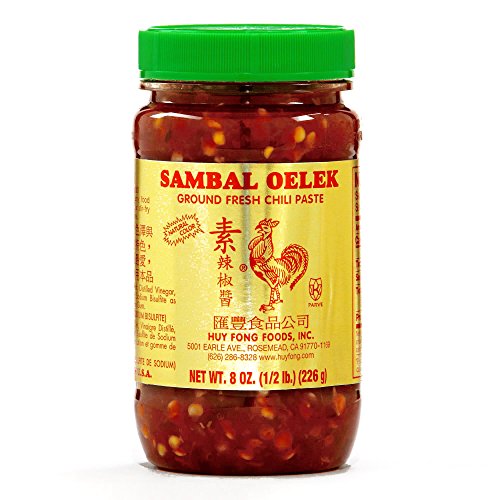 Huy Fong Sambal Oelek Chili Paste - 8 oz (Pack of 6) | Spicy Indonesian Chili Sauce for Cooking, Stir-Fry & Dipping | Perfect for Asian Cuisine, Noodles & Grilled Meats