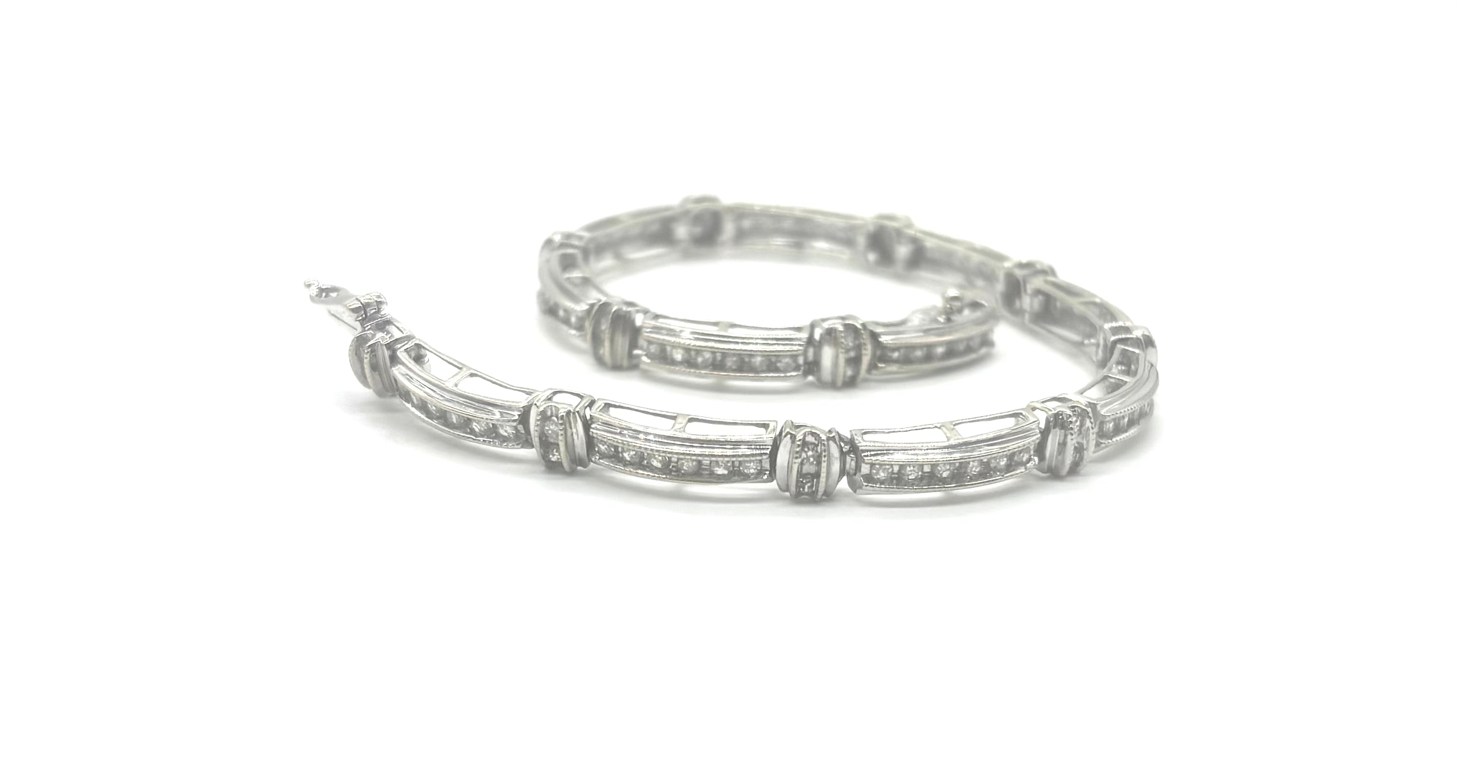 14K Gold Diamond Bridge Bracelet for Women - Elegant Stackable Jewelry Gift for Anniversary, Wedding & Special Occasions