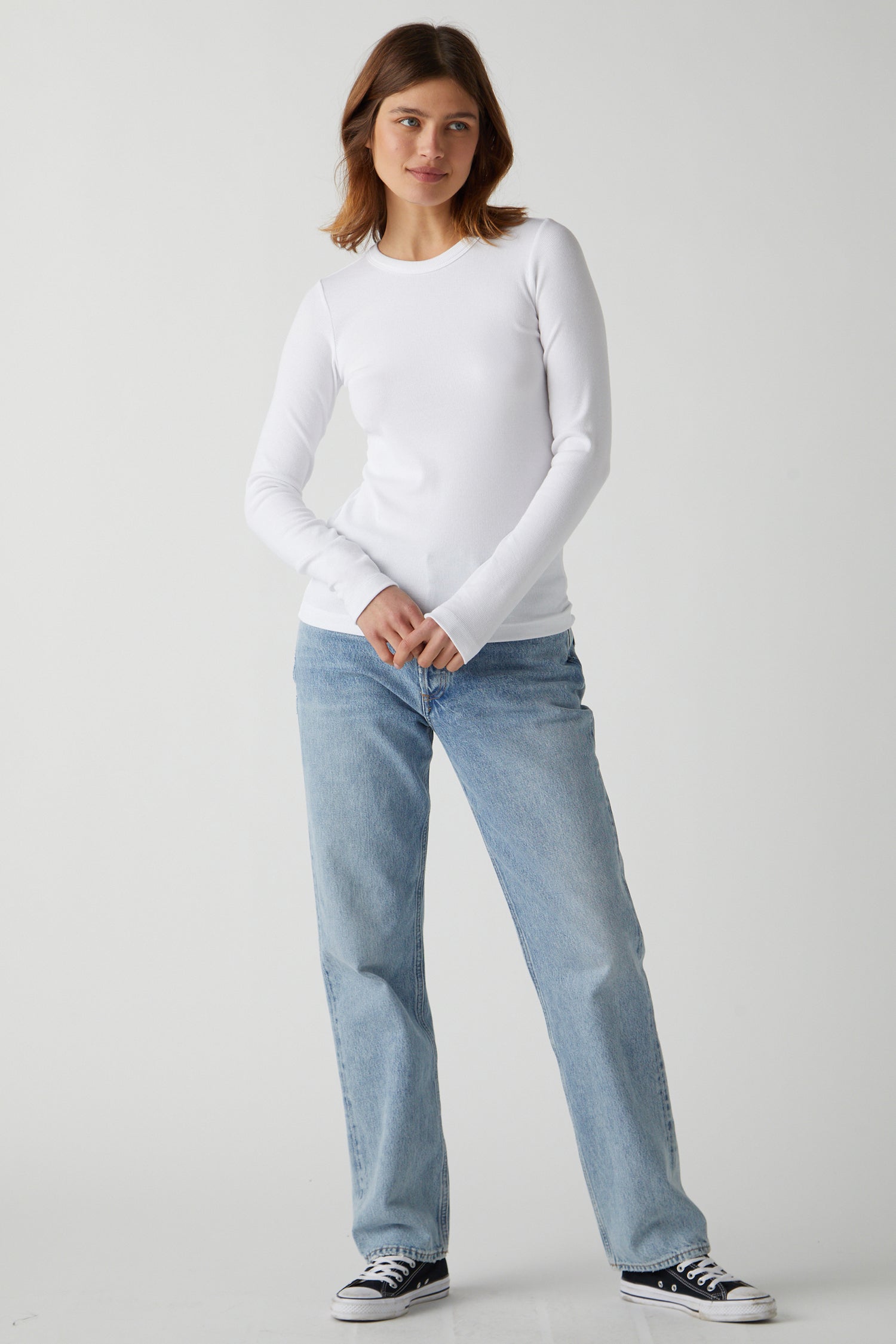 Camino Modal Rib Long Sleeve Top - Soft Stretchy Women's Blouse for Casual Wear & Layering | Perfect for Office, Date Night & Everyday Comfort