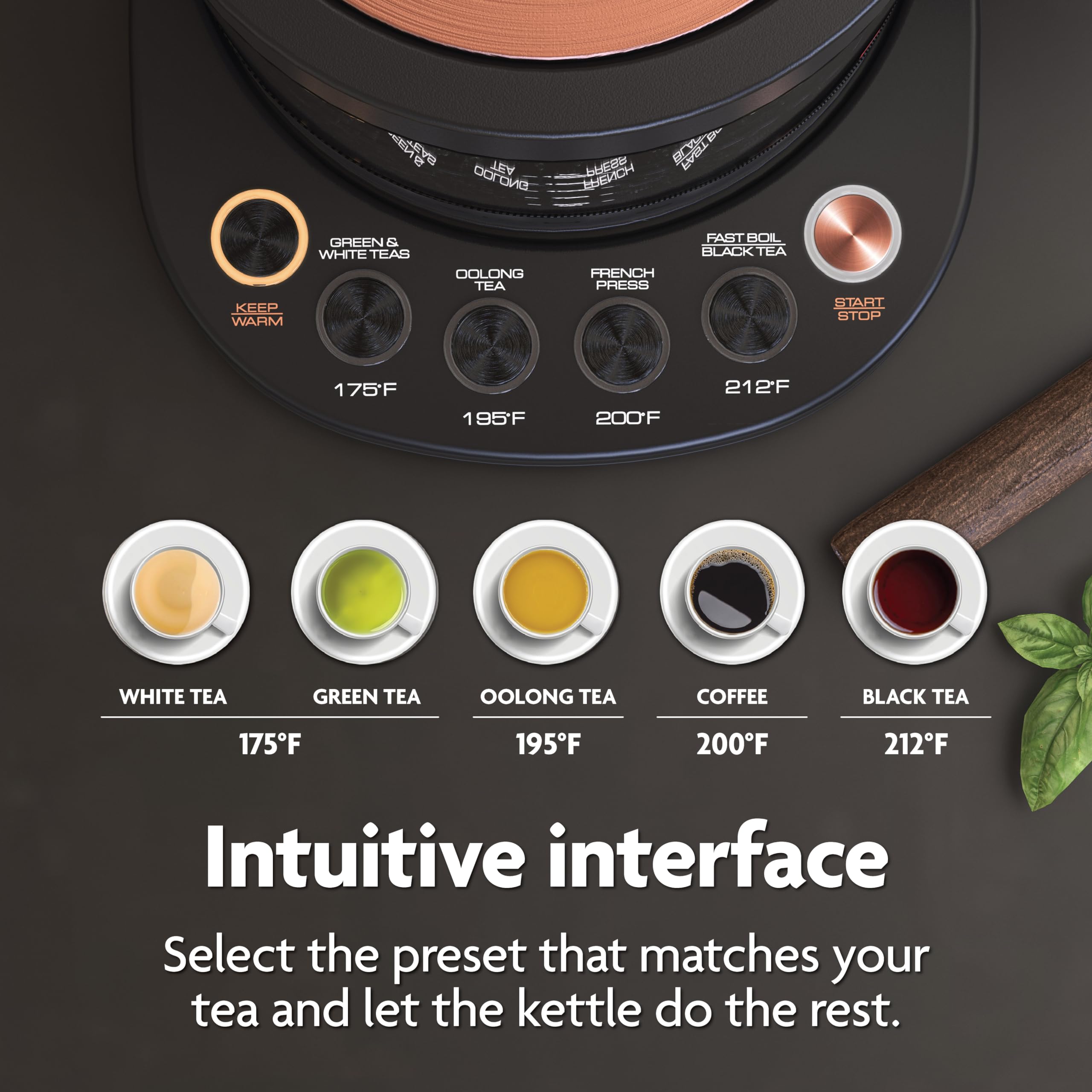 Premium Electric Tea Kettle with Infuser - Ceramic Teapot & Cups Set with Wooden Tray - Perfect for Loose Leaf Tea Brewing - Ideal Gift for Tea Lovers - Home & Office Tea Ceremony Set