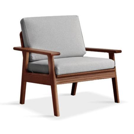 Japanese Style 3-Seater Fabric Sofa - Solid Oak & Pine Wood Frame - Perfect for Living Room, Lounge, or Zen Home Decor