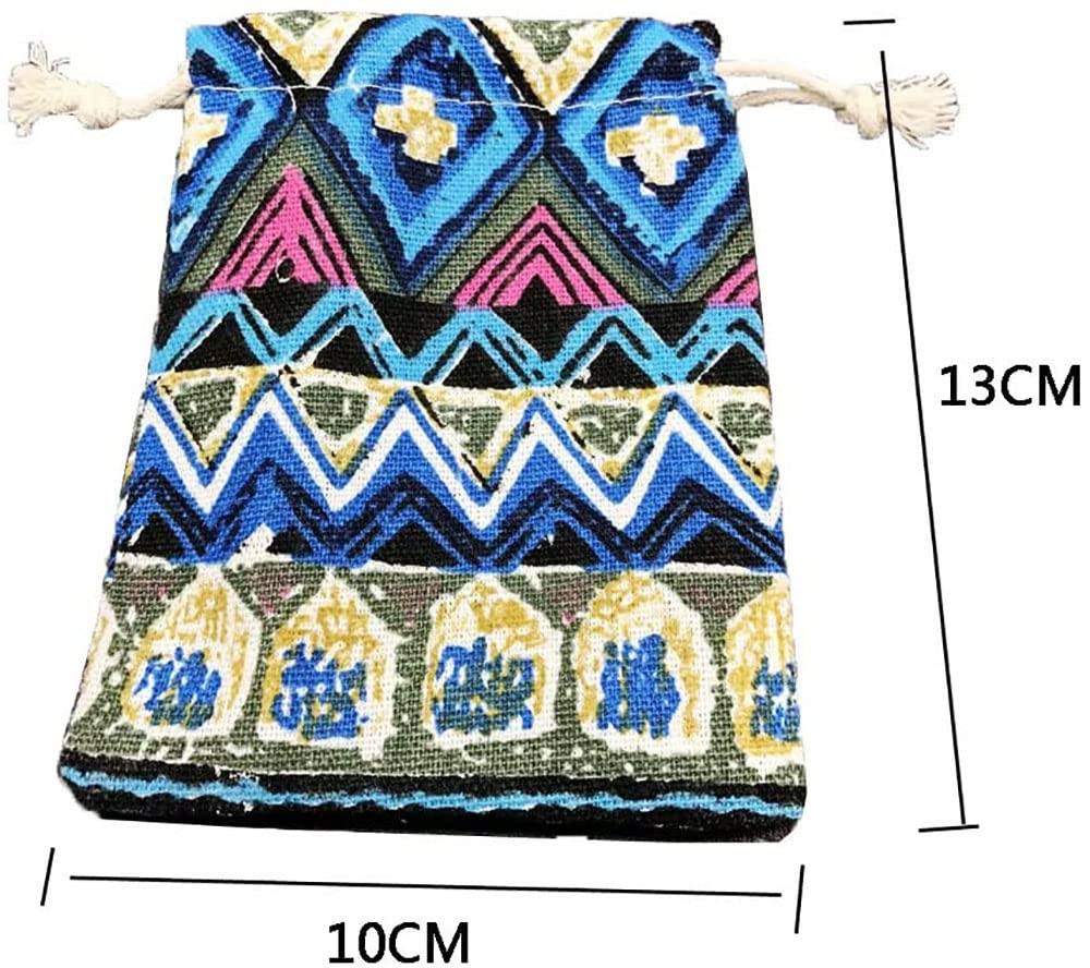 50Pcs Bohemian Style Cotton Linen Drawstring Pouch Bags for Jewelry, Coins & Gifts - Perfect for Party Favors, Wedding, Christmas, Candy Storage & Travel Accessories Organization