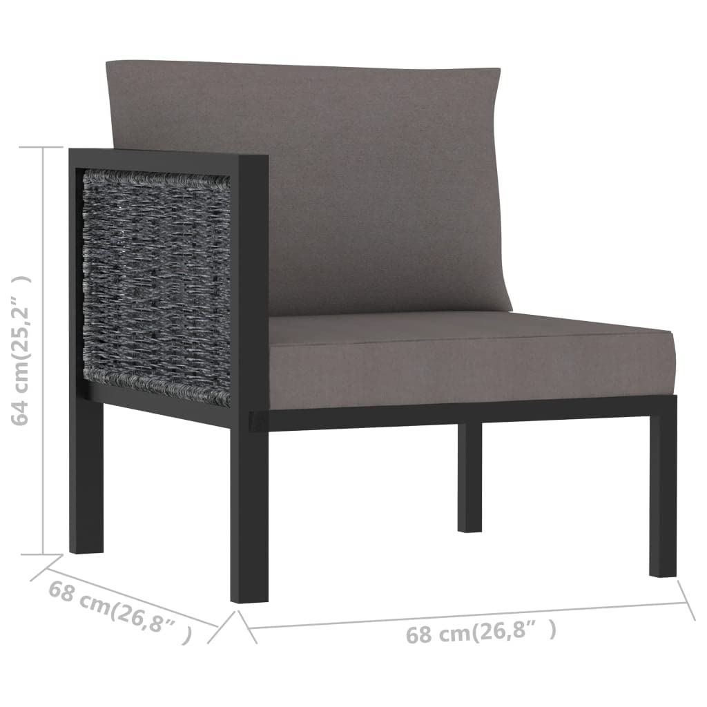 vidaXL Sectional Corner Sofa with Right Armrest - Outdoor/Indoor Poly Rattan Furniture for Garden, Patio, Balcony - Anthracite Lounge Chair - Perfect for Relaxing, Entertaining & Sunbathing