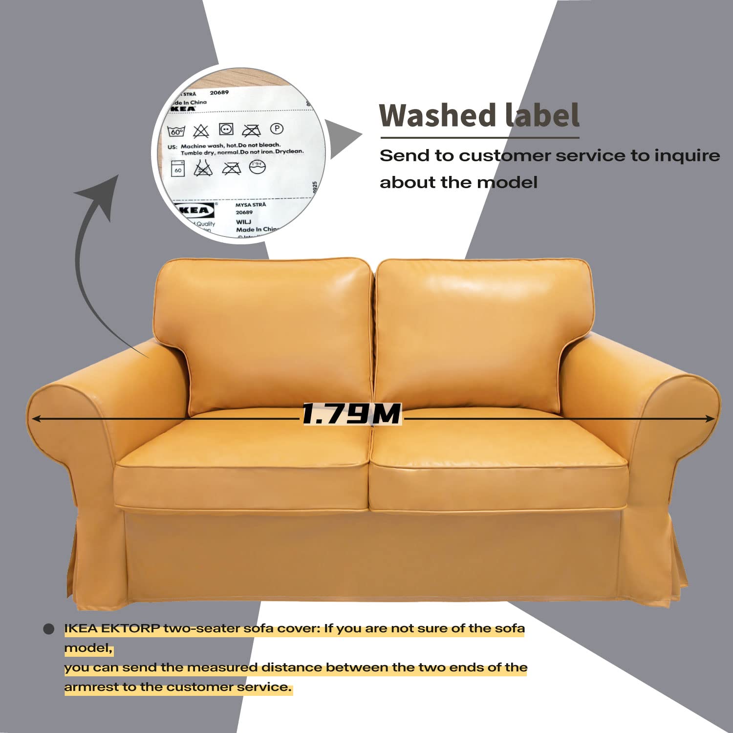 EKTORP Loveseat Covers for IKEA Sofas | Washable Slipcovers for Living Room Furniture | Perfect for Pets, Kids & Home Decor (T-29, Cover Only)