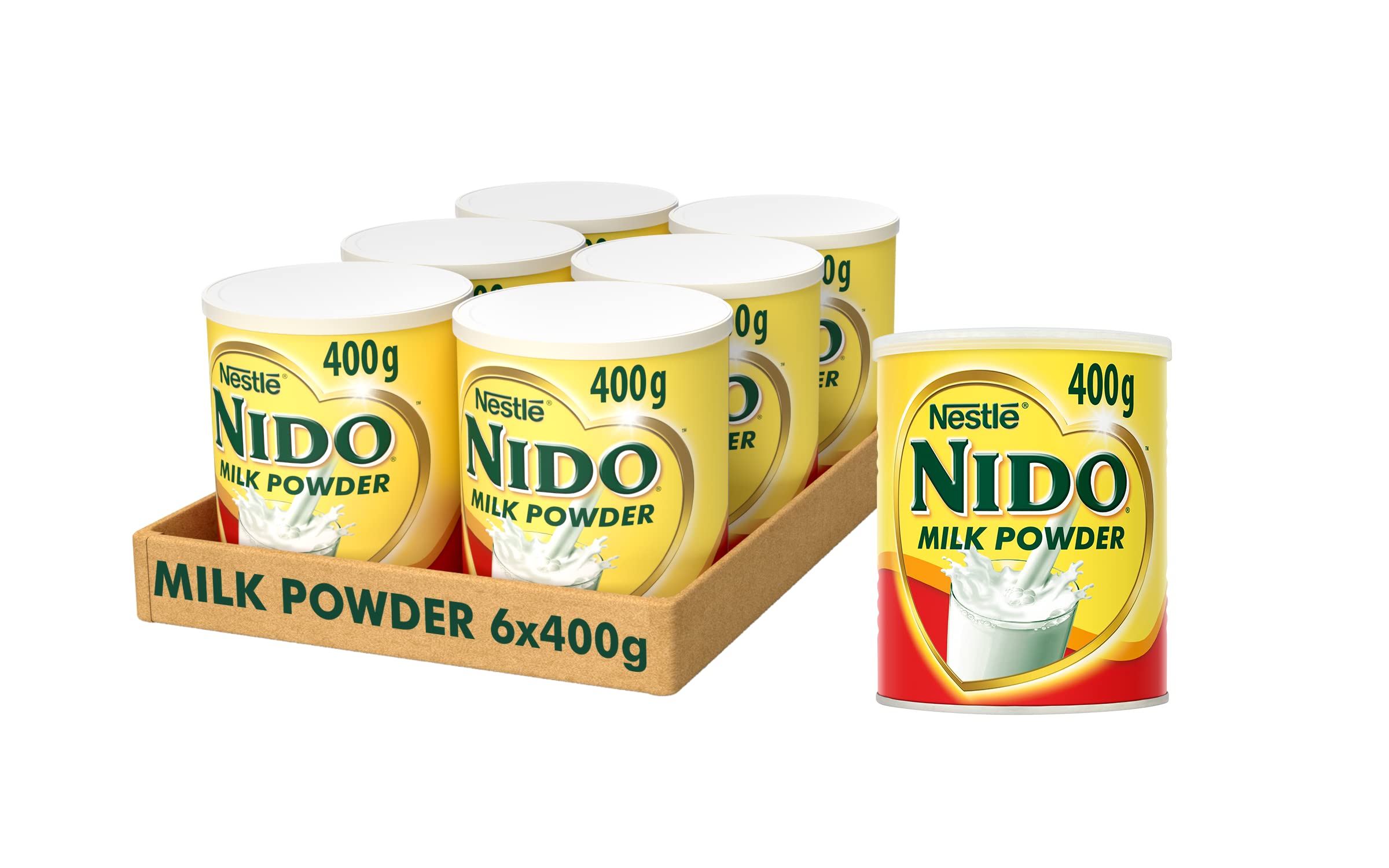 Nestlé Nido Fortified Milk Powder for Kids - 400g (Pack of 6) | Rich in Vitamins & Calcium | Perfect for Breakfast, School Lunches & Healthy Snacks