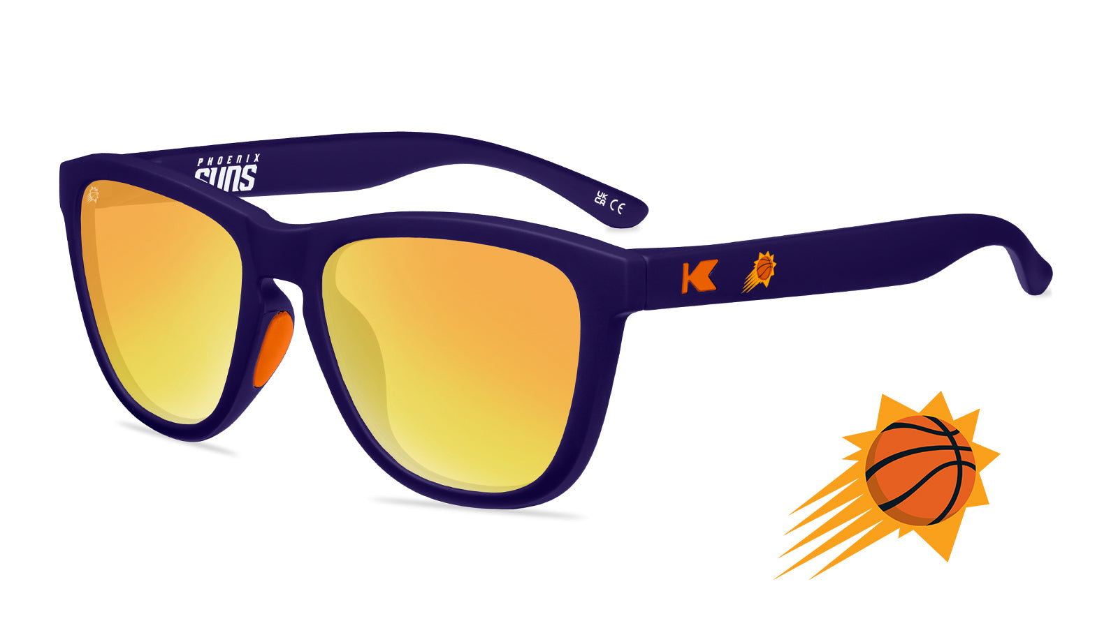 Phoenix Suns NBA Basketball Team Logo Sunglasses for Men & Women - UV Protection, Stylish Sports & Outdoor Eyewear for Fans, Running, Driving, Beach