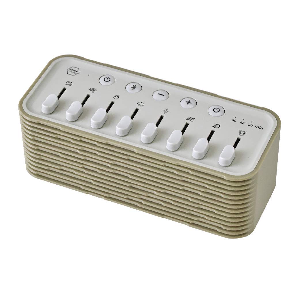 SPICE OF LIFE Tranquility Sound Machine - Khaki | USB Powered White Noise Bluetooth Speaker with Sleep Timer & Rain Sounds | Baby Nursery, Kids Room, Adult Bedroom, Office Decor | Perfect for Sleep Aid, Meditation, and Relaxation