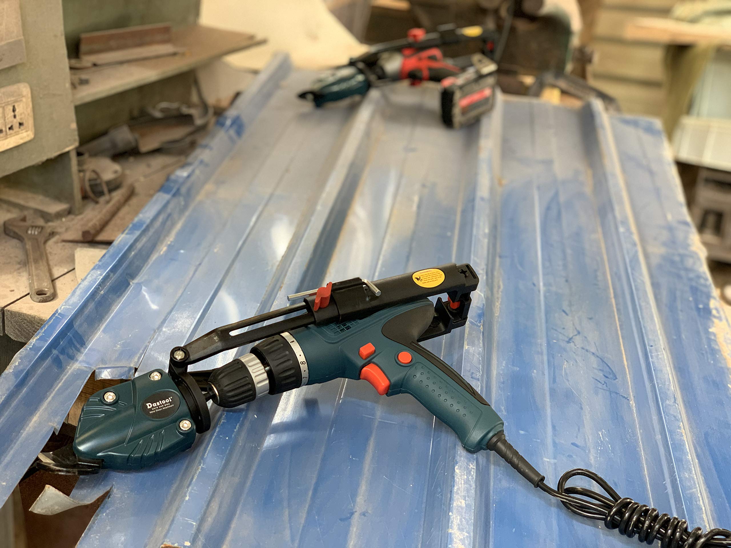 Heavy Duty Metal Shears Attachment for Cordless Drill & Impact Driver - Perfect for Cutting Sheet Metal, HVAC, and DIY Projects