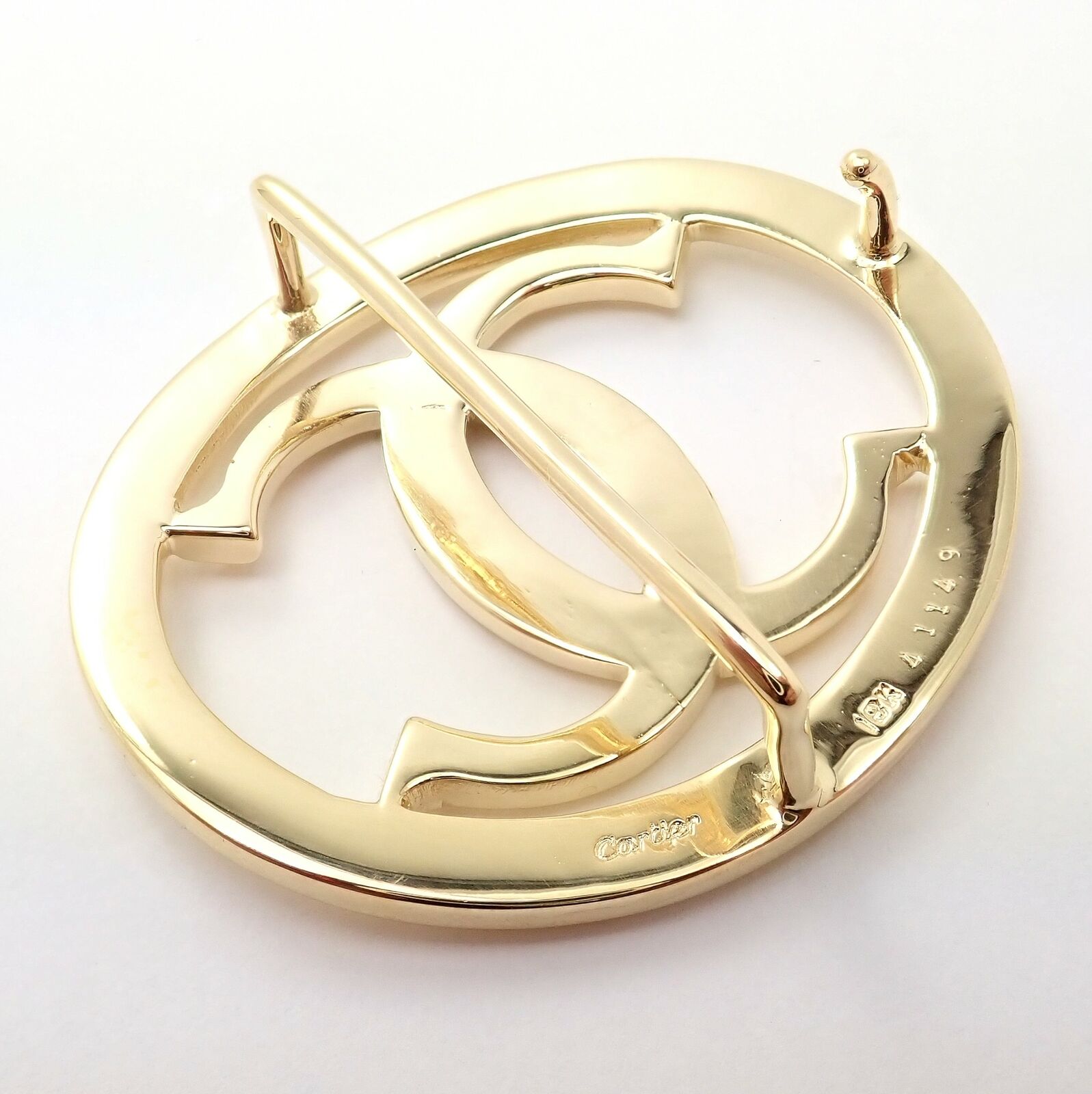 Authentic Cartier 18k Yellow Gold Signature Classic Large Double C Belt Buckle - Luxury Designer Buckle for Belts, Perfect for Formal Events & High-End Fashion Accessories