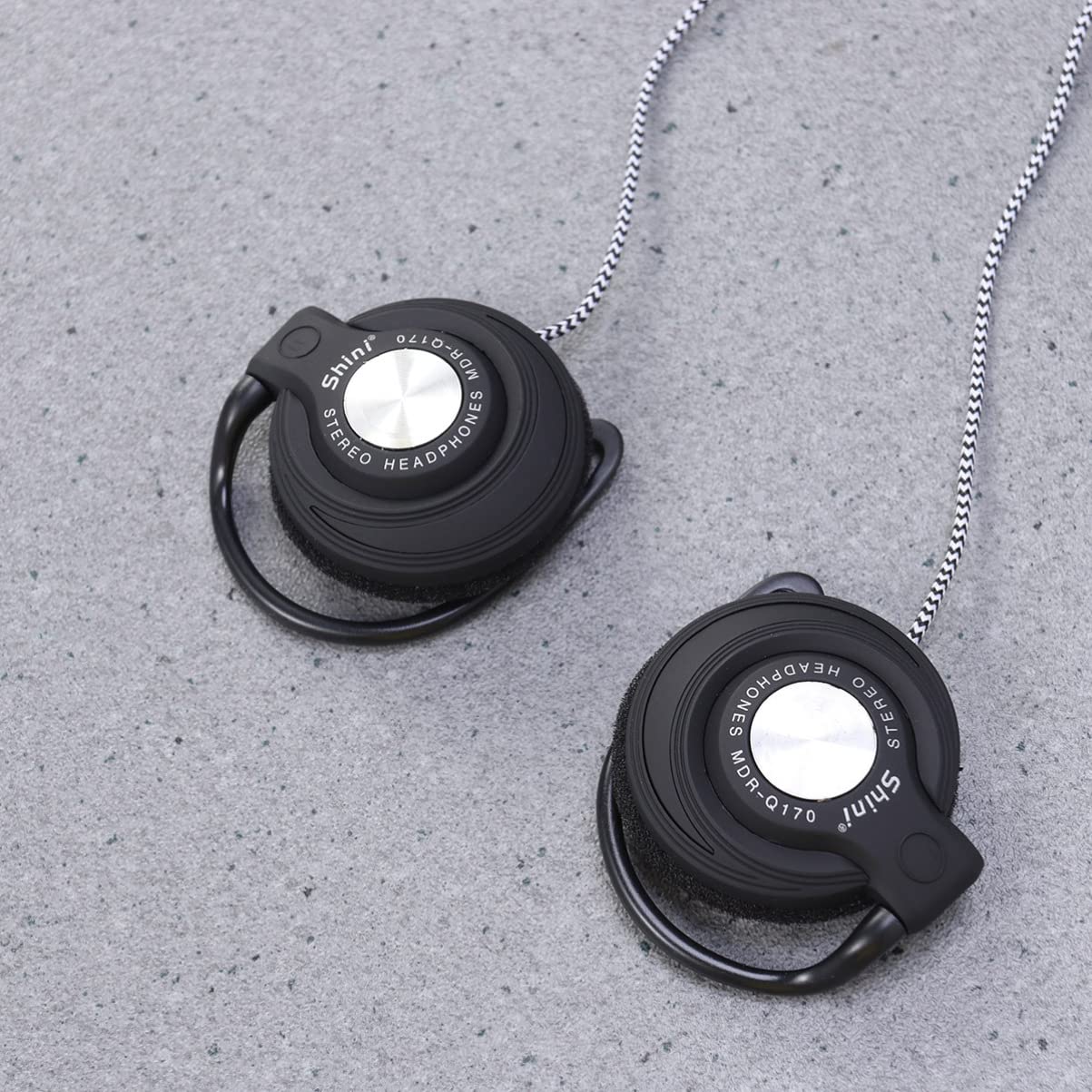 Mikikit Wired Workout Earphones with Ear Hook - Stereo Sound Headphones for Running, Gym & Sports - Secure Fit Over-Ear Headset (Black)