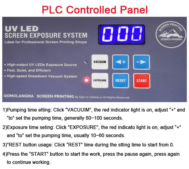 80W LED UV Exposure Unit with Vacuum Table - 20