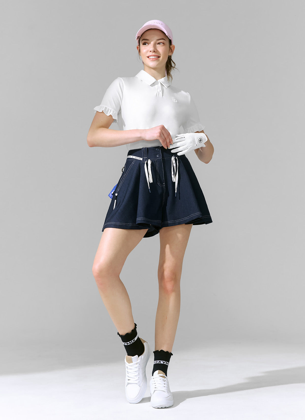 Women's Ruffle Sleeve Polo Shirt - Short Sleeve Cotton Blouse for Casual Wear, Office & Summer Outfits