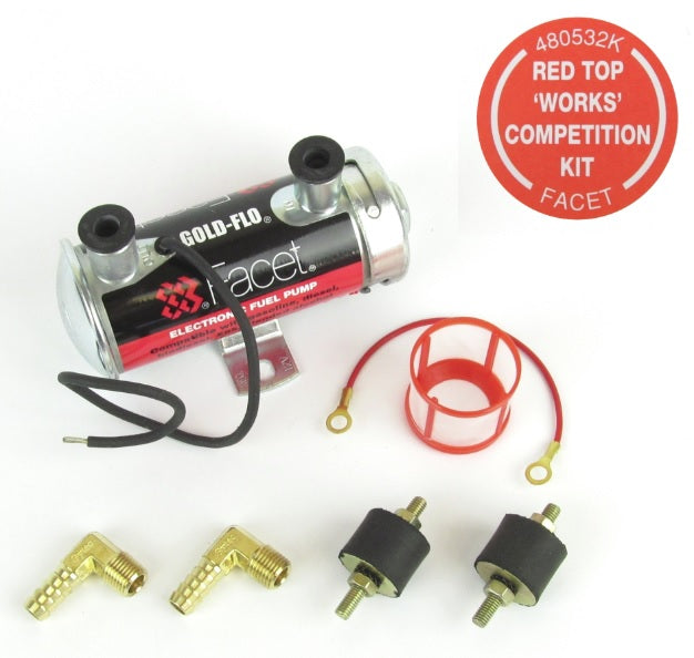 Facet Red Top Competition Fuel Pump Kit - High Performance Fuel Pump for Racing, Drag, and Off-Road Vehicles - Upgrade Your Car's Fuel System for Maximum Power