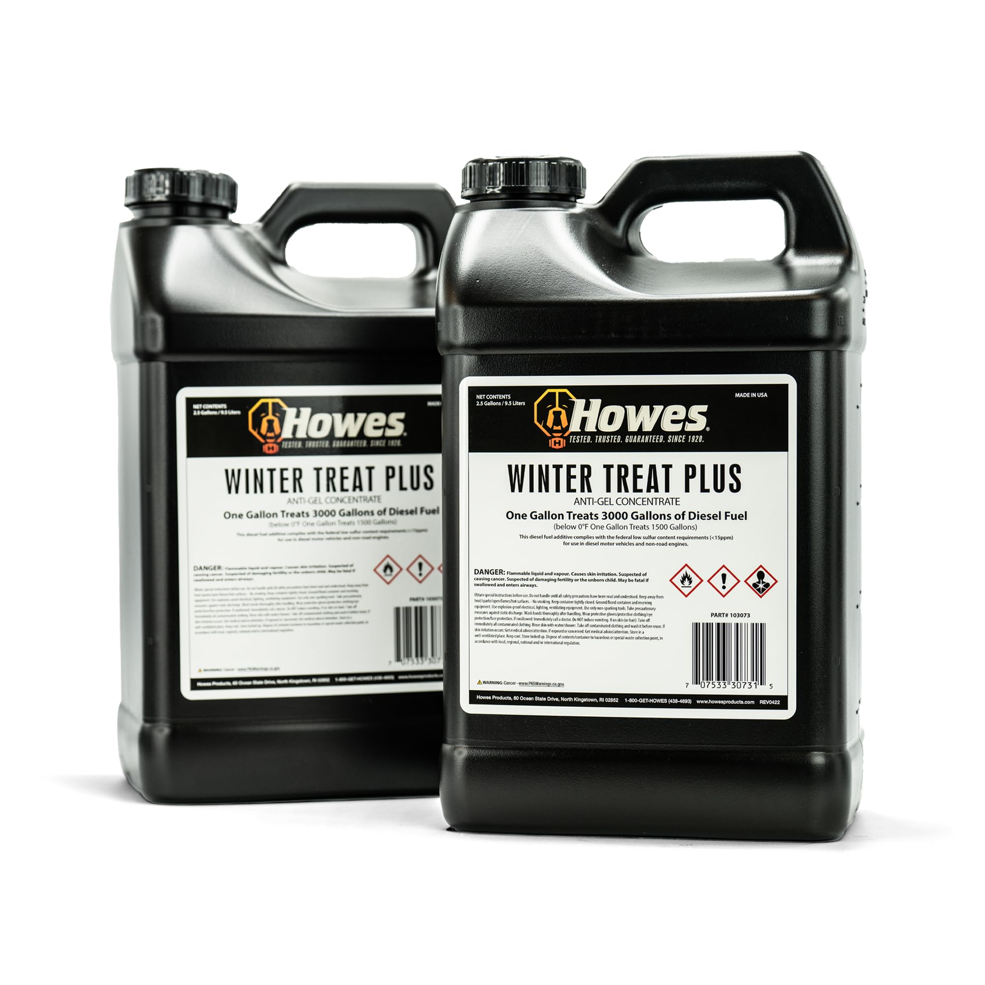 Howes Winter Treat Plus Anti-Gel Diesel Fuel Additive - 2.5 Gallon Case (2 Bottles) | Prevents Fuel Gelling in Cold Weather | Ideal for Trucks, Tractors & Heavy Equipment