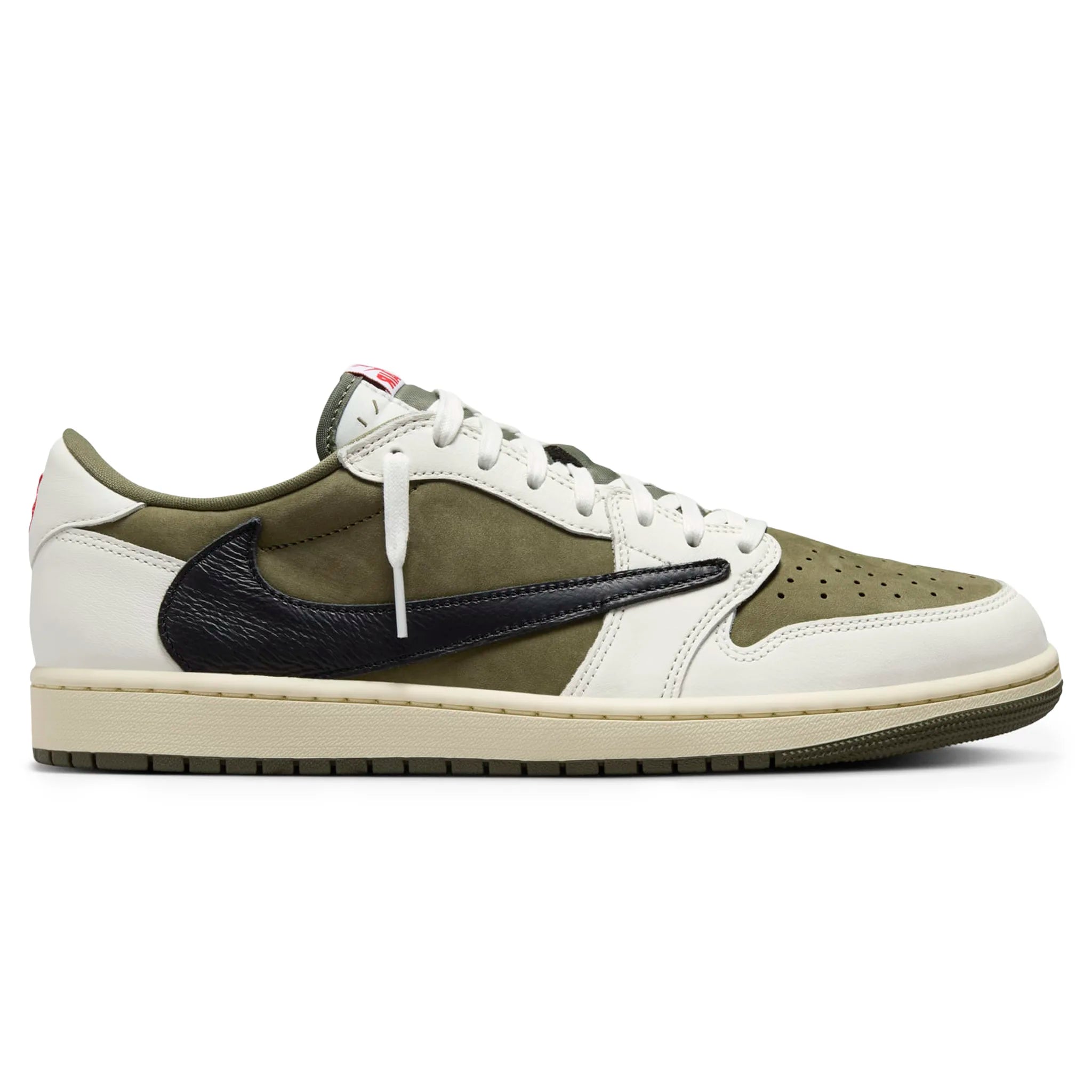 Travis Scott x Air Jordan 1 Low OG Medium Olive Sneakers - Men's Retro Basketball Shoes for Streetwear & Casual Outfits
