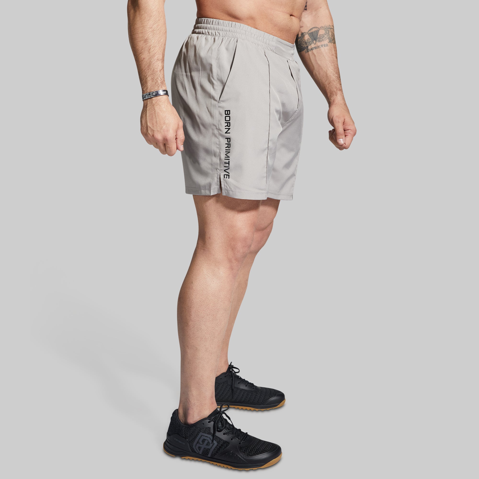 Men's Cool Grey Training Shorts - Breathable Workout Gym Running Shorts for Men - Lightweight & Quick-Dry for Sports, Jogging & Fitness