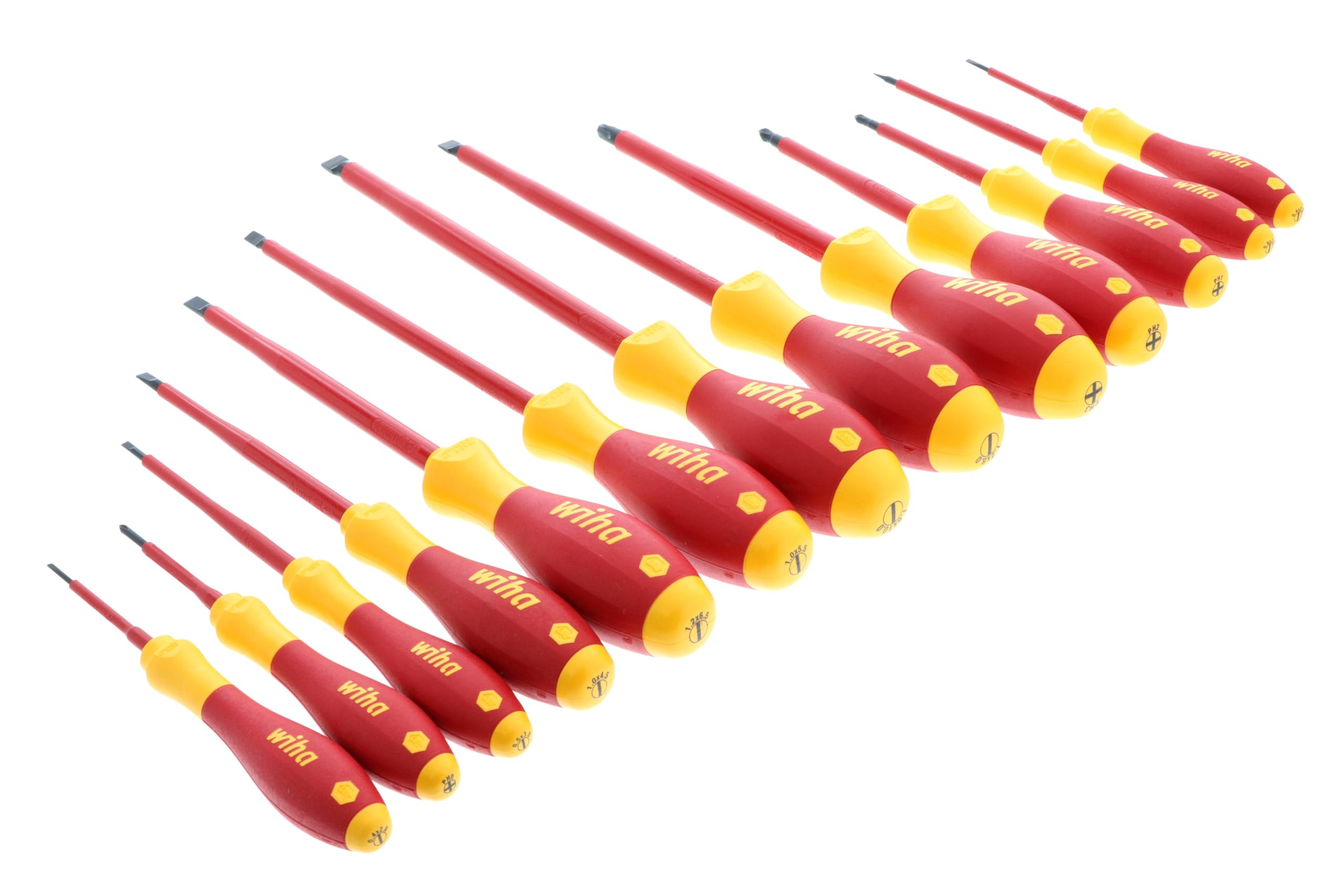 Wiha 32094 Insulated Screwdriver Set - 13 Piece Slotted & Phillips Screwdrivers with 1000V Protection - Perfect for Electricians, HVAC Technicians & DIY Electrical Work