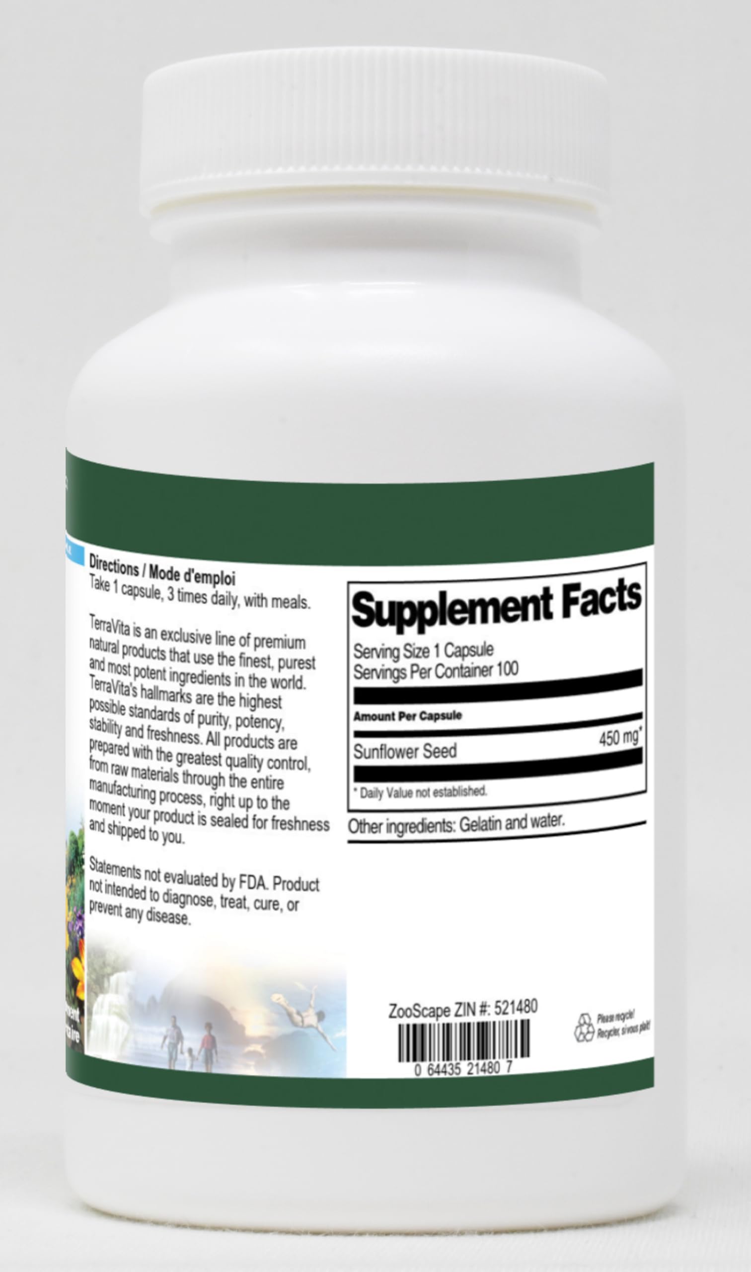 Sunflower Seed Extract 450mg (100 Capsules per Bottle, 2-Pack) - Natural Immune Support Supplement for Daily Wellness & Energy Boost