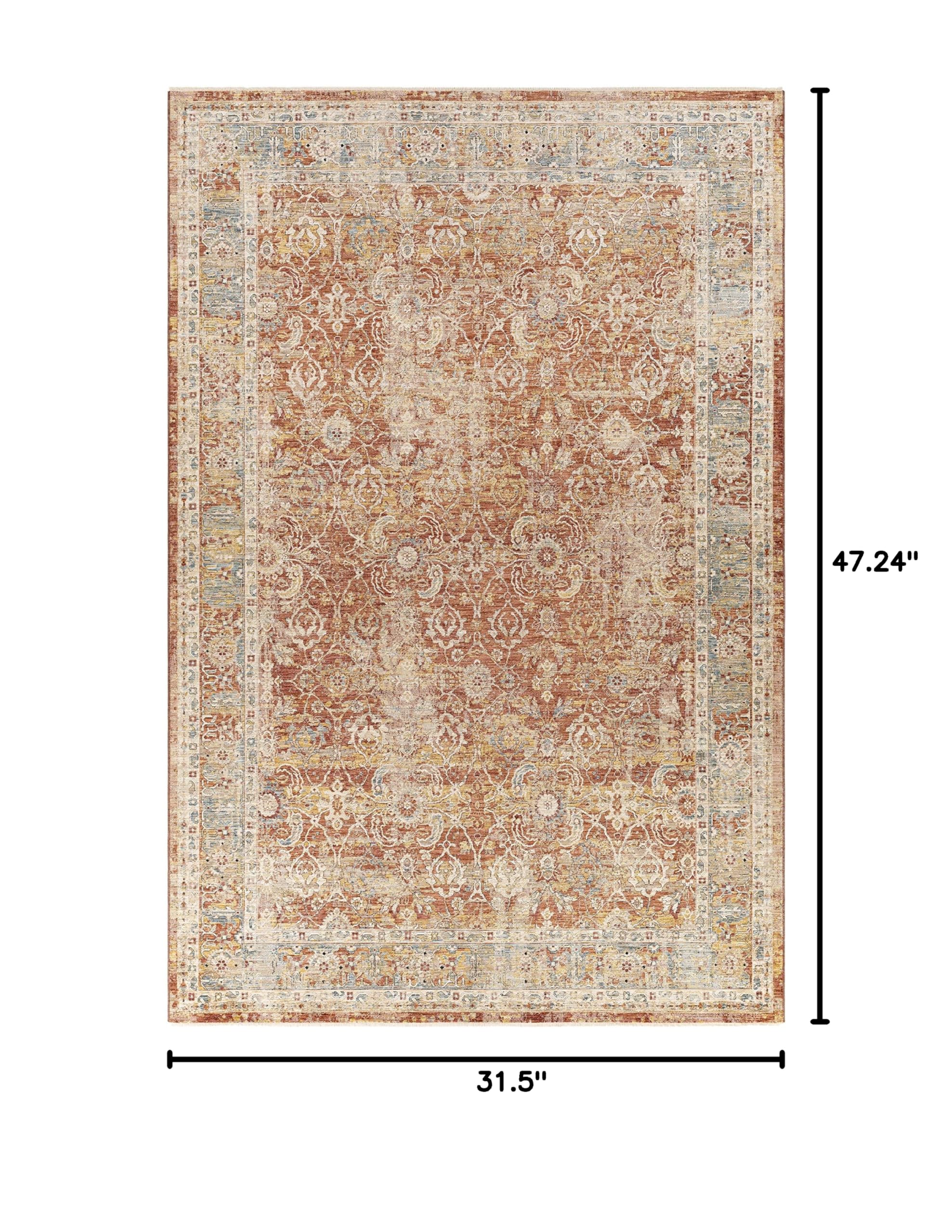 Hauteloom Magatos Traditional Area Rug for Living Room & Bedroom - Black, Purple, Red - 2'7