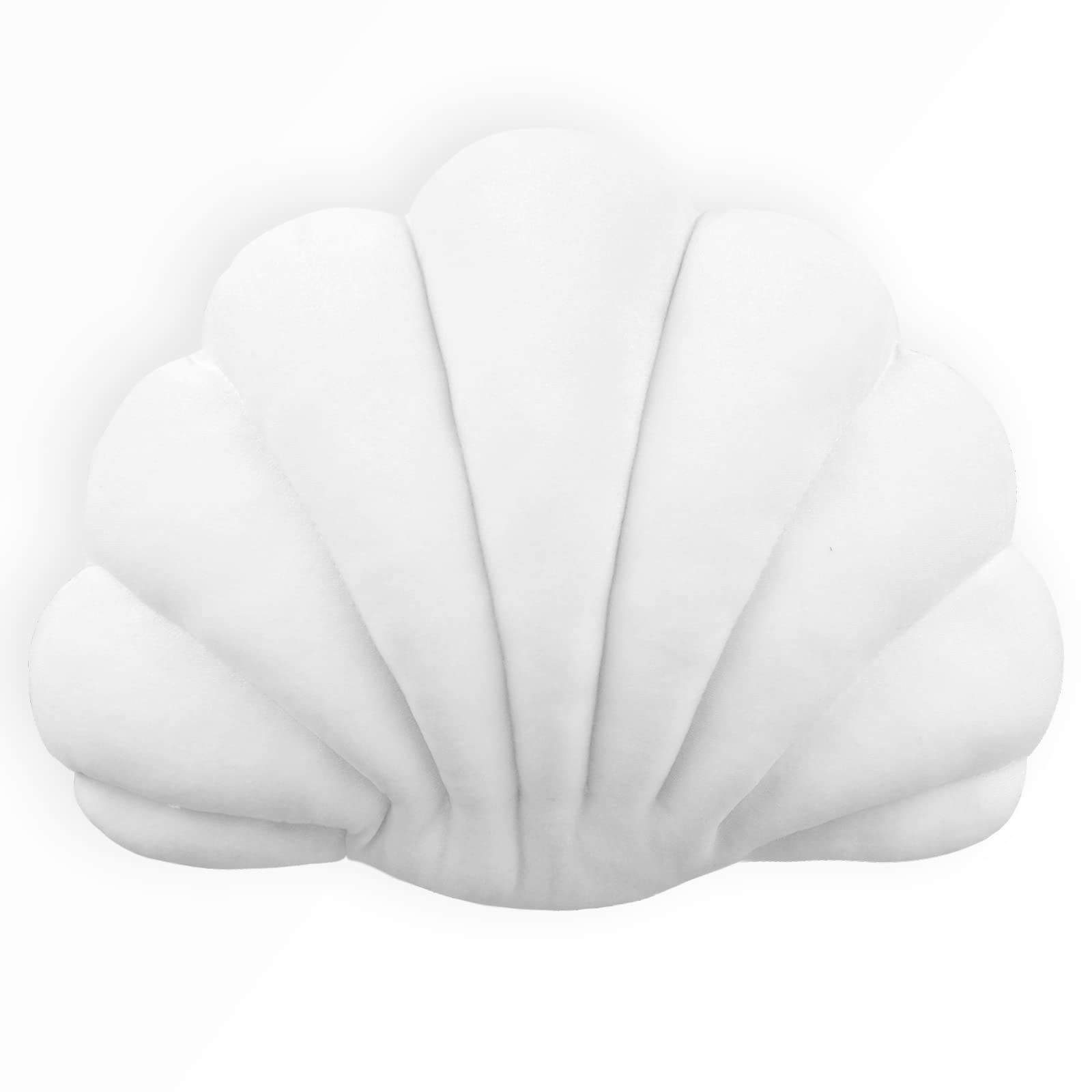 3D Velvet Soft Seashell Shaped Decorative Throw Pillow - Ocean Theme Cushion for Bed, Couch, Sofa & Chair (18x13 Inches) - Perfect for Coastal Decor, Beach House Bedding & Boho Home Accessories