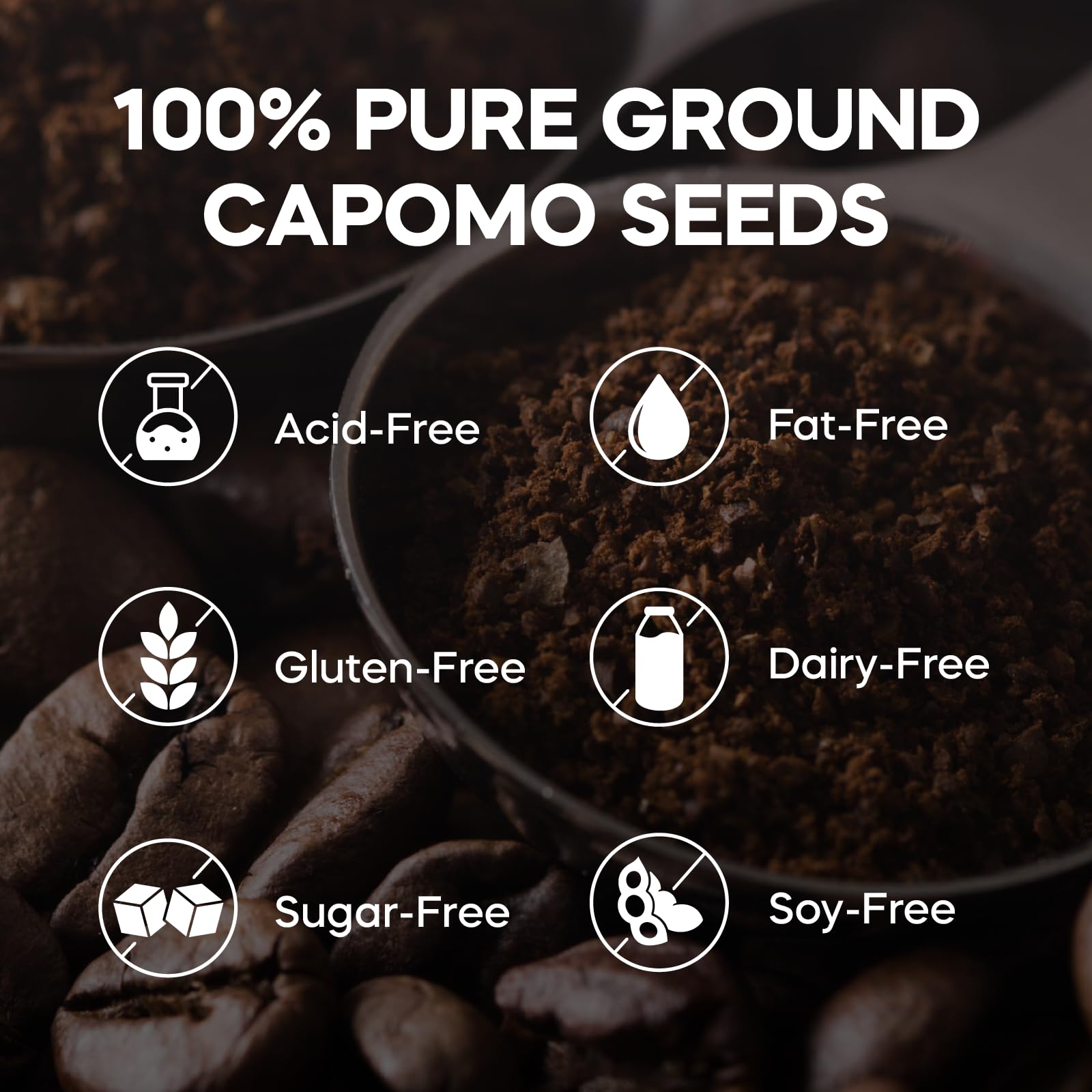 Organic Cafe Capomo Herbal Coffee Substitute - Caffeine-Free, Acid-Free Maya Nut Coffee Alternative, Vanilla Dark Roast (11 oz) | Premium Coffee Replacement for Digestive Health & Relaxation | Perfect for Evening Beverages, Pregnancy & Sensitive Stomachs