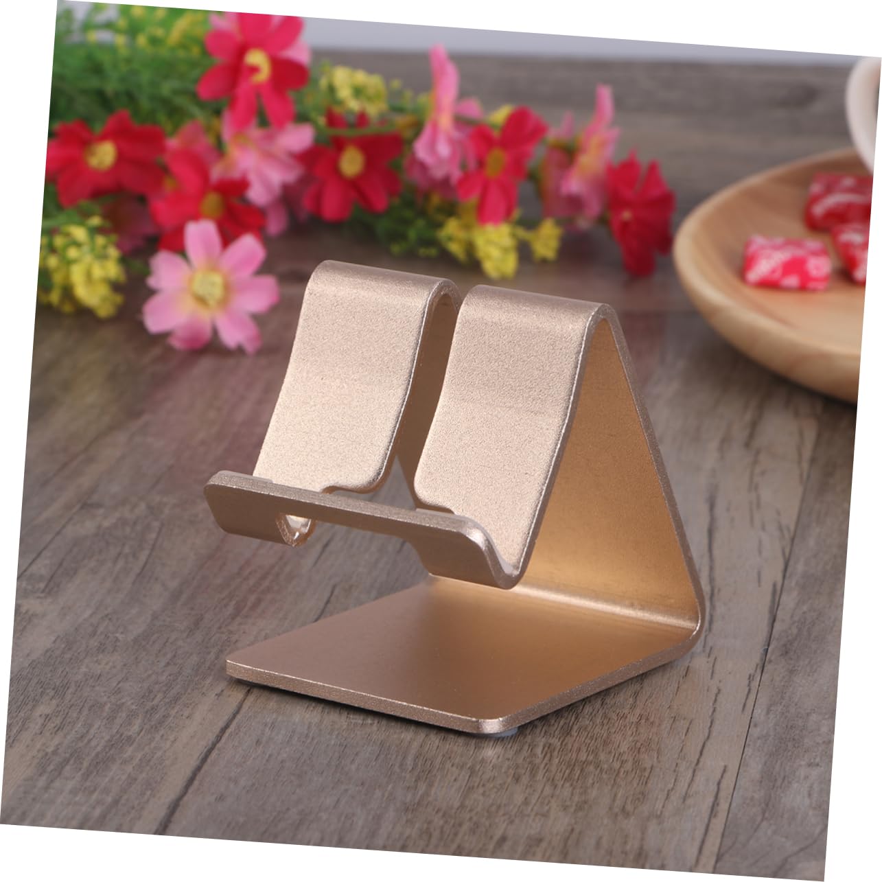 Housoutil 3-Pack Metal Smartphone Stand for Desk - Adjustable Phone Holder with Cable Management - Perfect for Home Office, Workstation & Video Calls