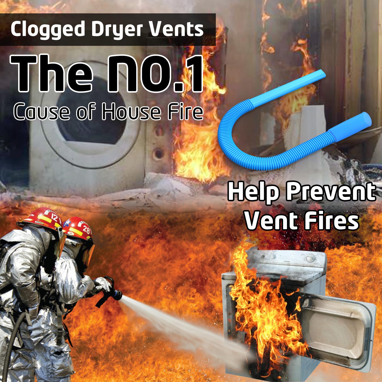 Dryer Vent Cleaner Kit - Universal Vacuum Attachment with Stretch Connector for Lint Removal | Heavy-Duty Cleaning Tool for Dryer Vents & Ducts | Perfect for Home Laundry Room Maintenance & Fire Prevention