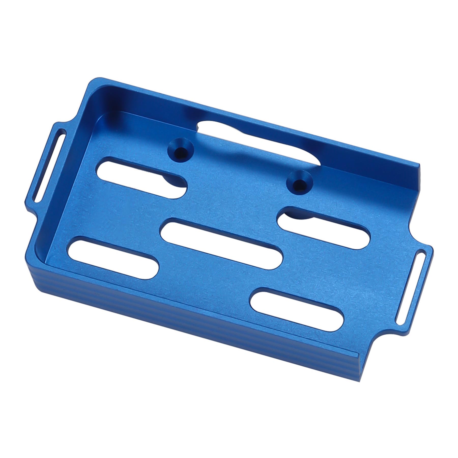 TRX4M CNC Aluminum Battery Tray for 1/18 RC Crawler - Compatible with TRX4M 97074-1 & 97054-1 Models - Includes Secure Tie Strap - Durable Upgrade Accessory (Blue) - Perfect for Off-Road RC Adventures & Crawler Performance Enhancement