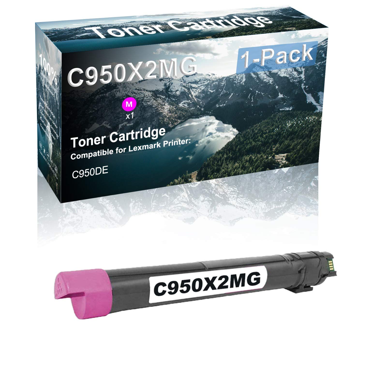 1 Pack Magenta Compatible C950X2MG High Yield Laser Toner Cartridge for HP Color LaserJet Pro C950DE Printer - Perfect for Office Printing & High-Volume Documents