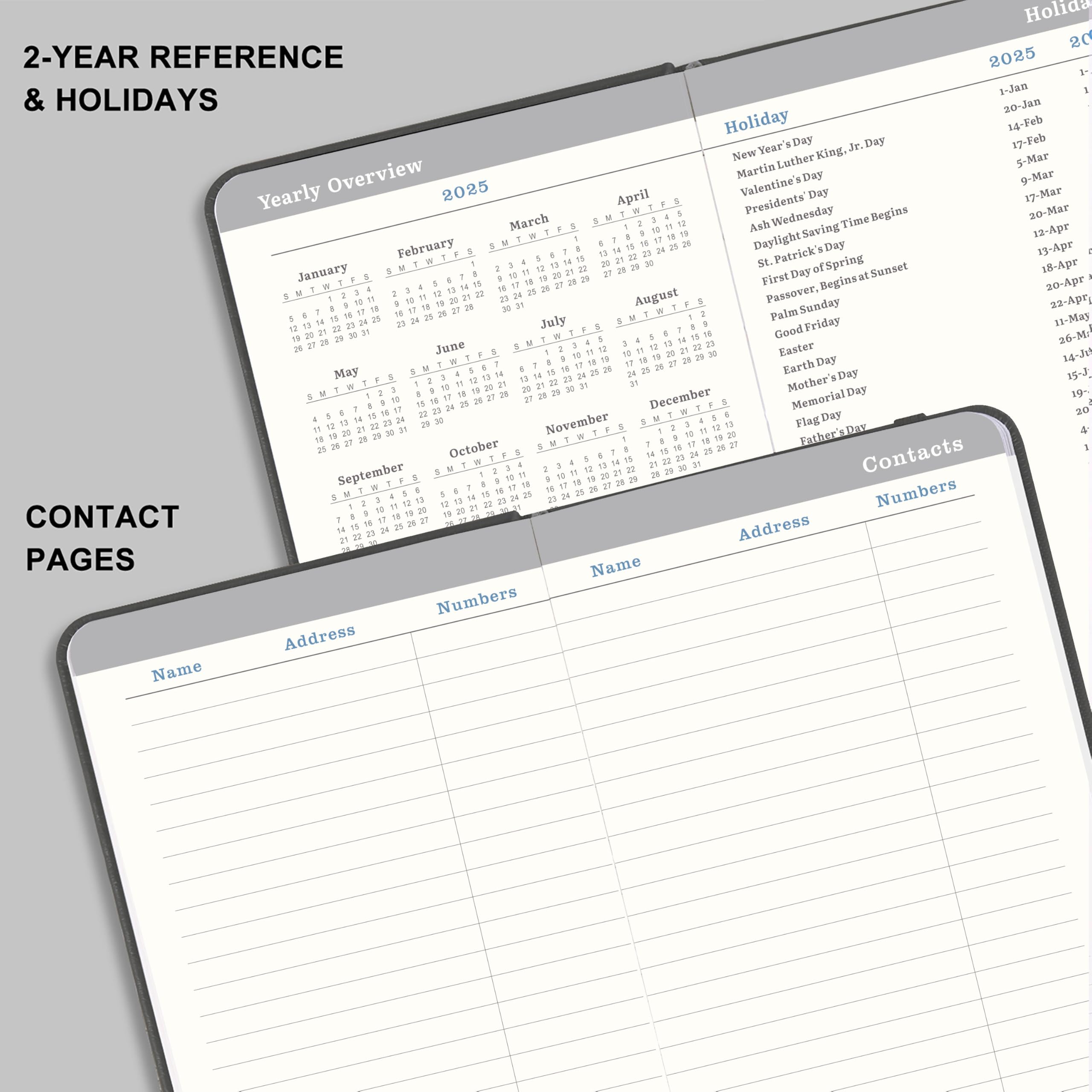 2025-2026 Leather Pocket Planner - July 2025 to June 2026 Weekly & Monthly Calendar for Purse (6.4