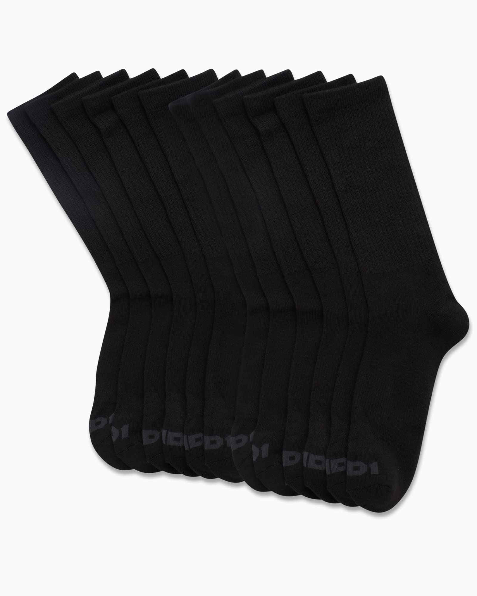AND1 Men's Performance Cushion Crew Socks 12-Pack - Breathable Athletic Socks for Men (Size 6-12.5) - Comfortable Workout & Running Socks for Gym, Basketball & Daily Wear