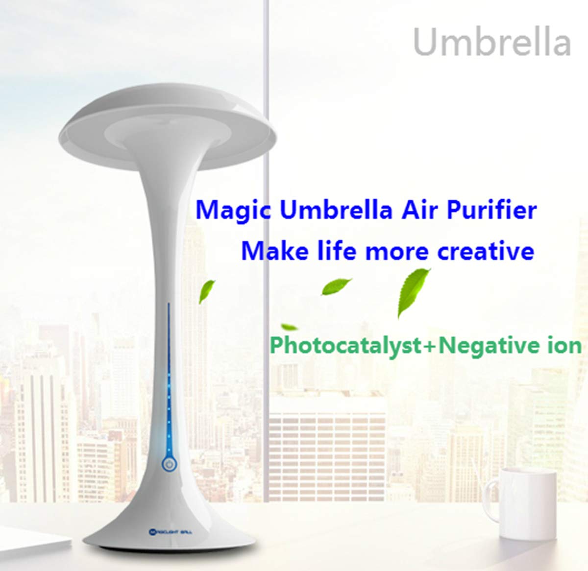 Magic Umbrella Eye Protection Table Lamp with Negative Ion & Photocatalyst Technology - Air Purifier for Home, Removes Formaldehyde, Smoke & Harmful Gases | Perfect for Bedroom, Office & Nursery Air Purification